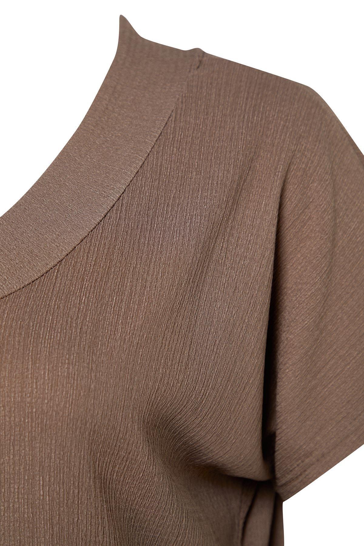 Brown Basic Plus Size Mini Dress, , large image number 6