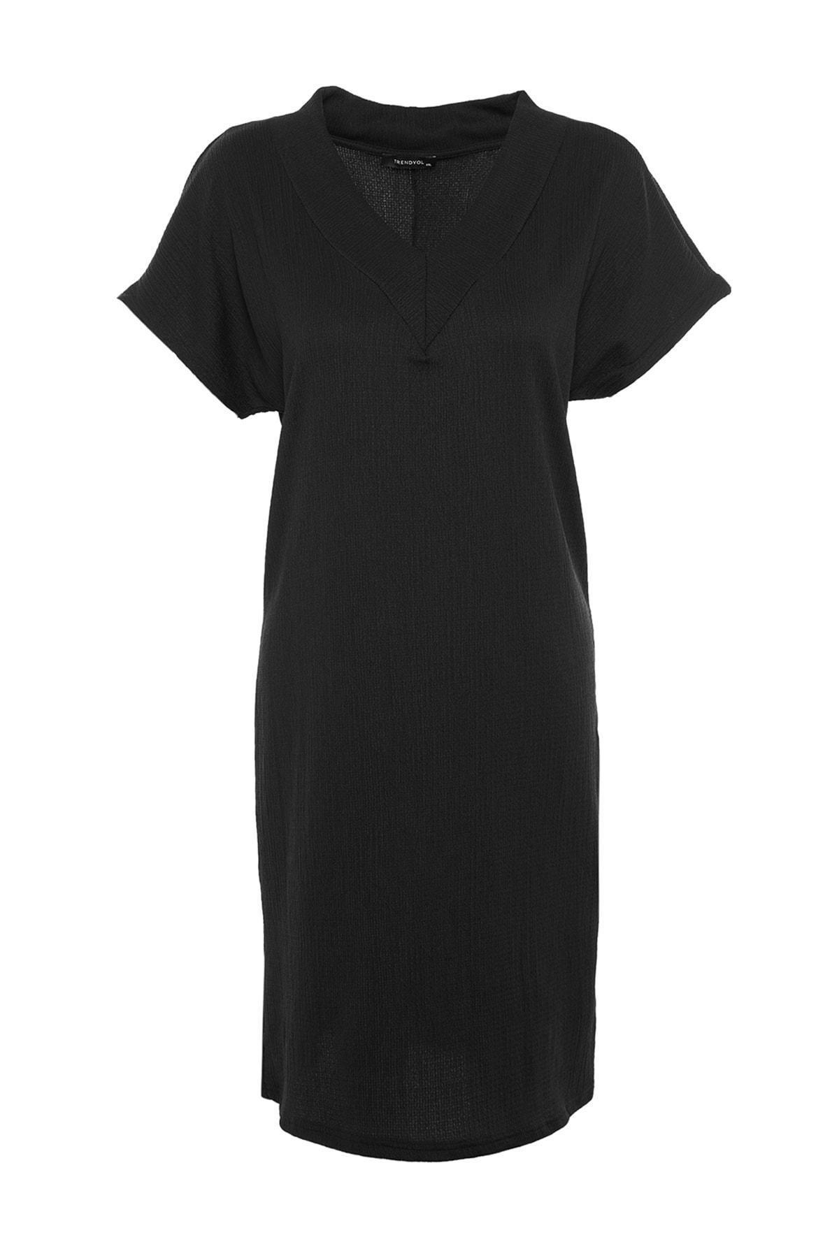 Black Basic Plus Size Dress, , large image number 5