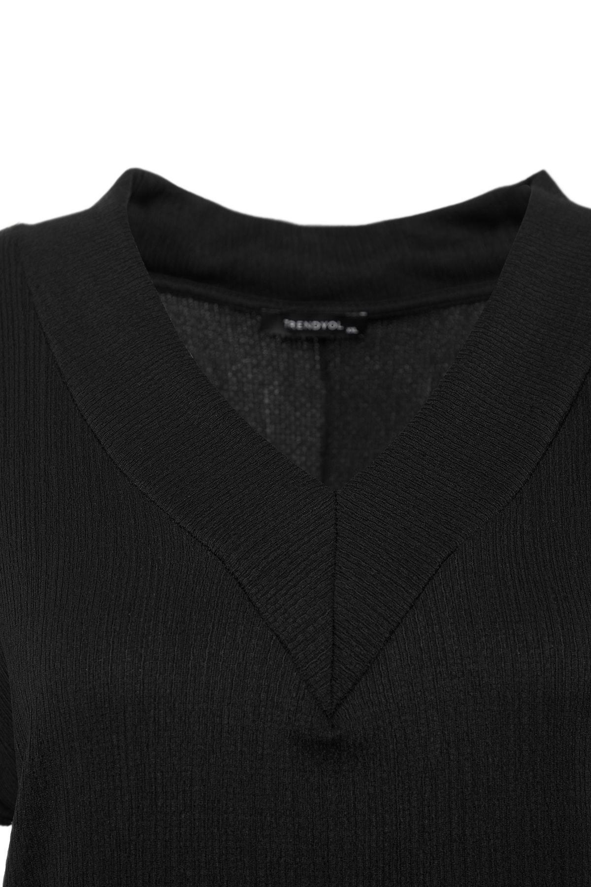 Black Basic Plus Size Dress, , large image number 6