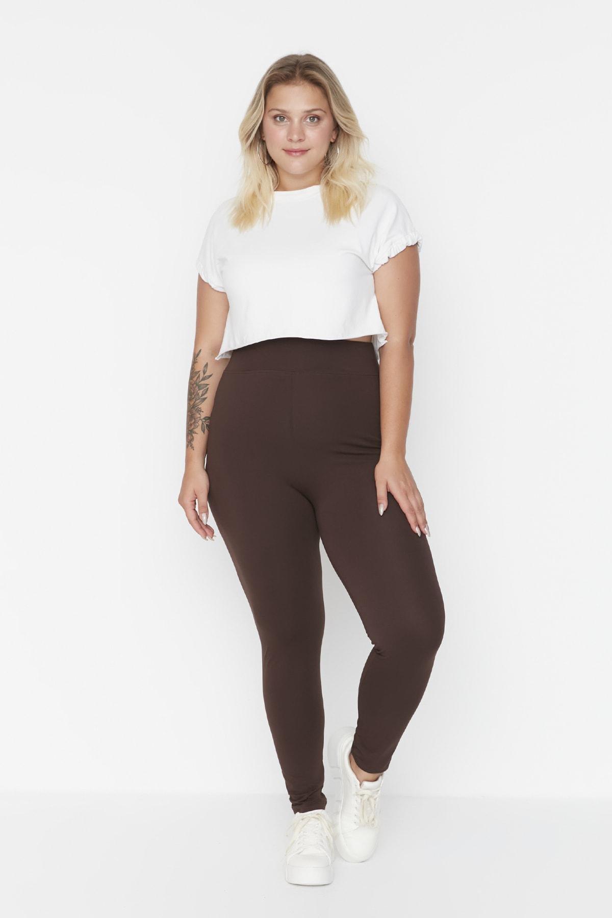 Black High Waist Plus Size Leggings, , large image number 2