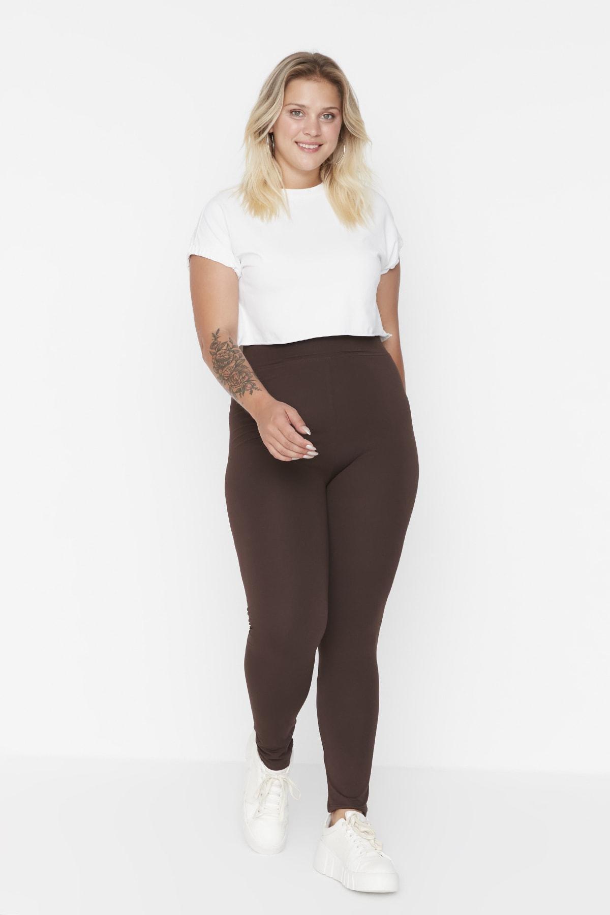 Black High Waist Plus Size Leggings, , large image number 5