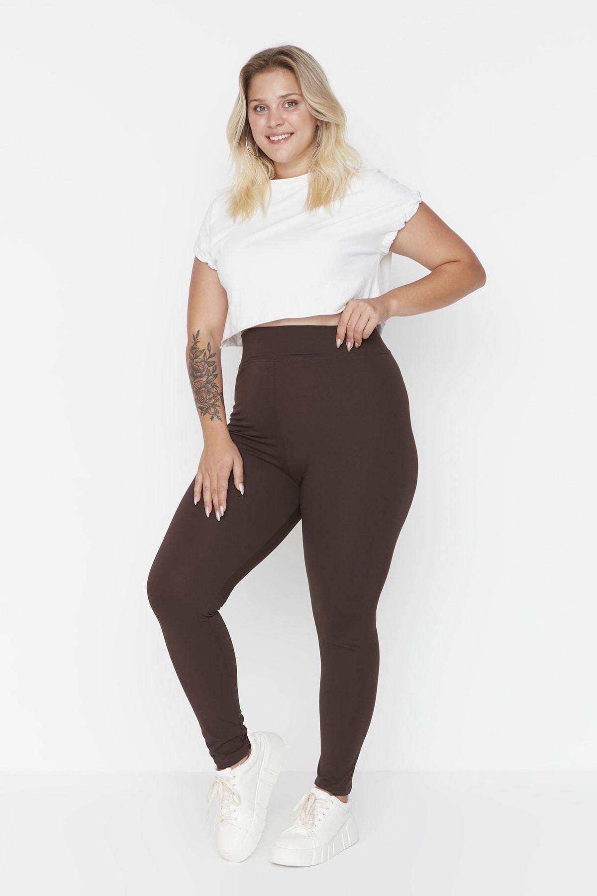 Black High Waist Plus Size Leggings, , large image number 6
