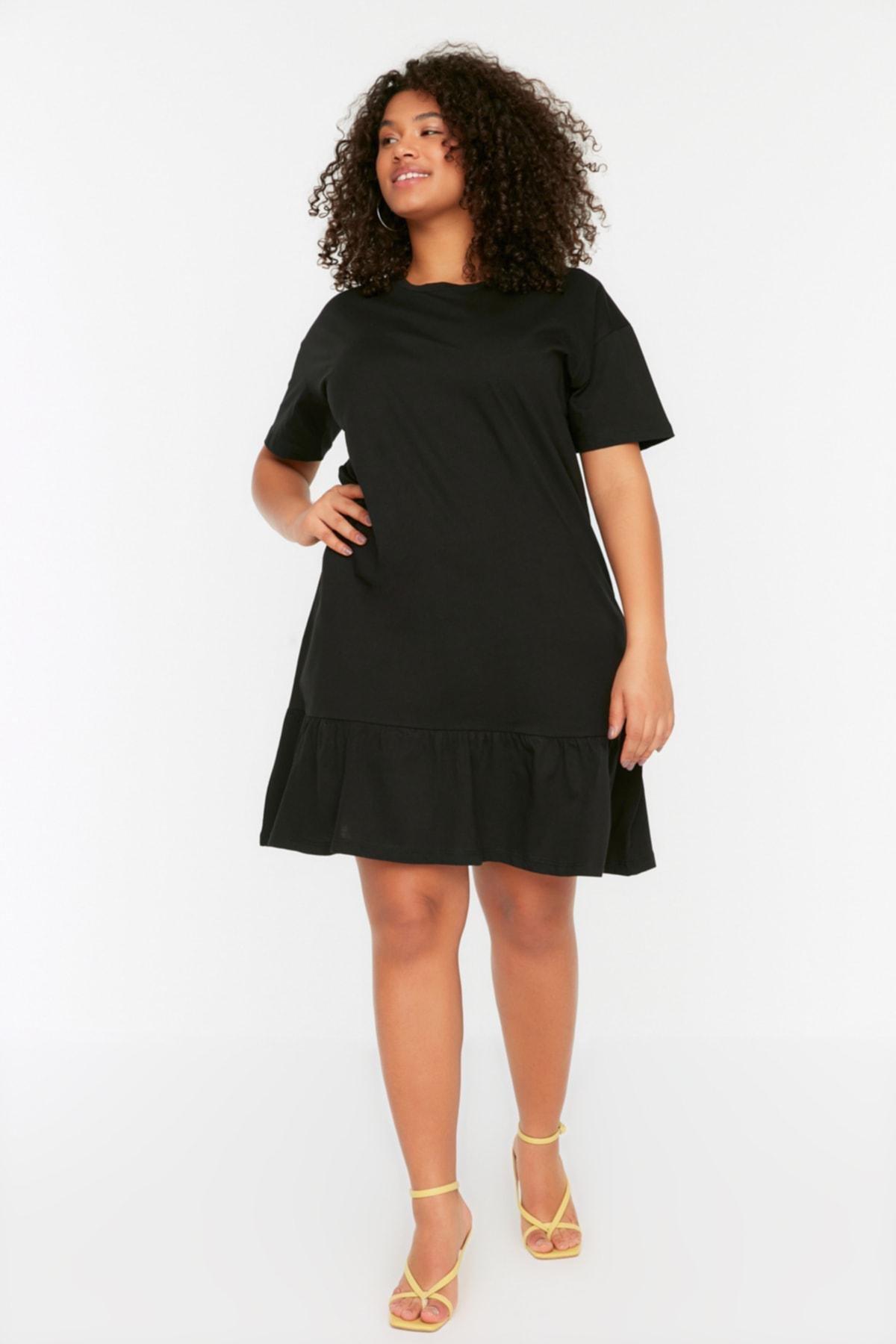 Black Jersey Plus Size Dress, , large image number 1