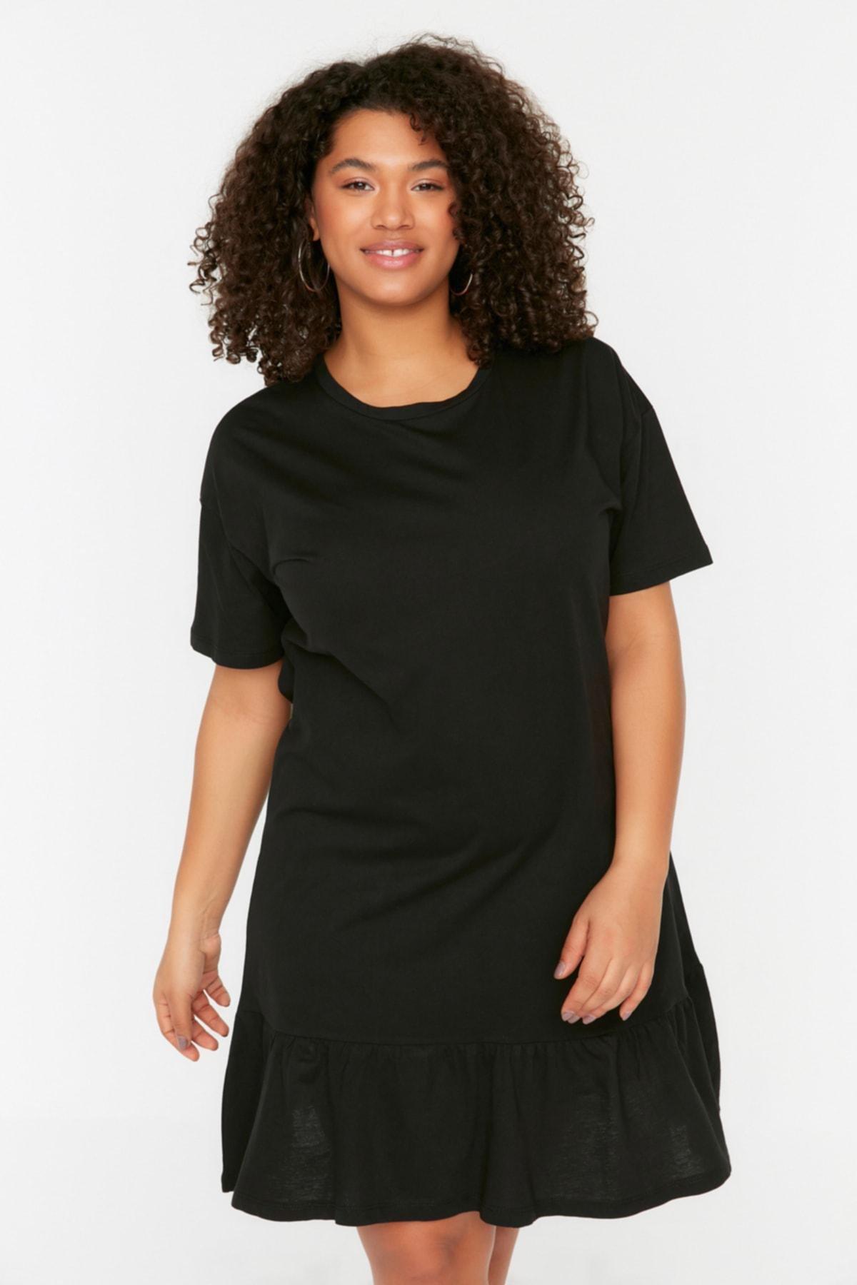 Black Jersey Plus Size Dress, , large image number 2