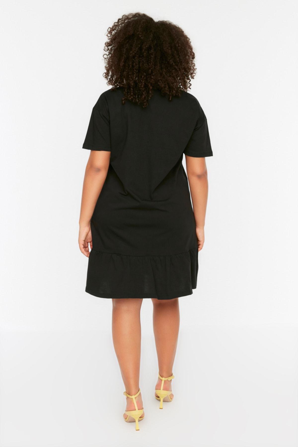 Black Jersey Plus Size Dress, , large image number 4