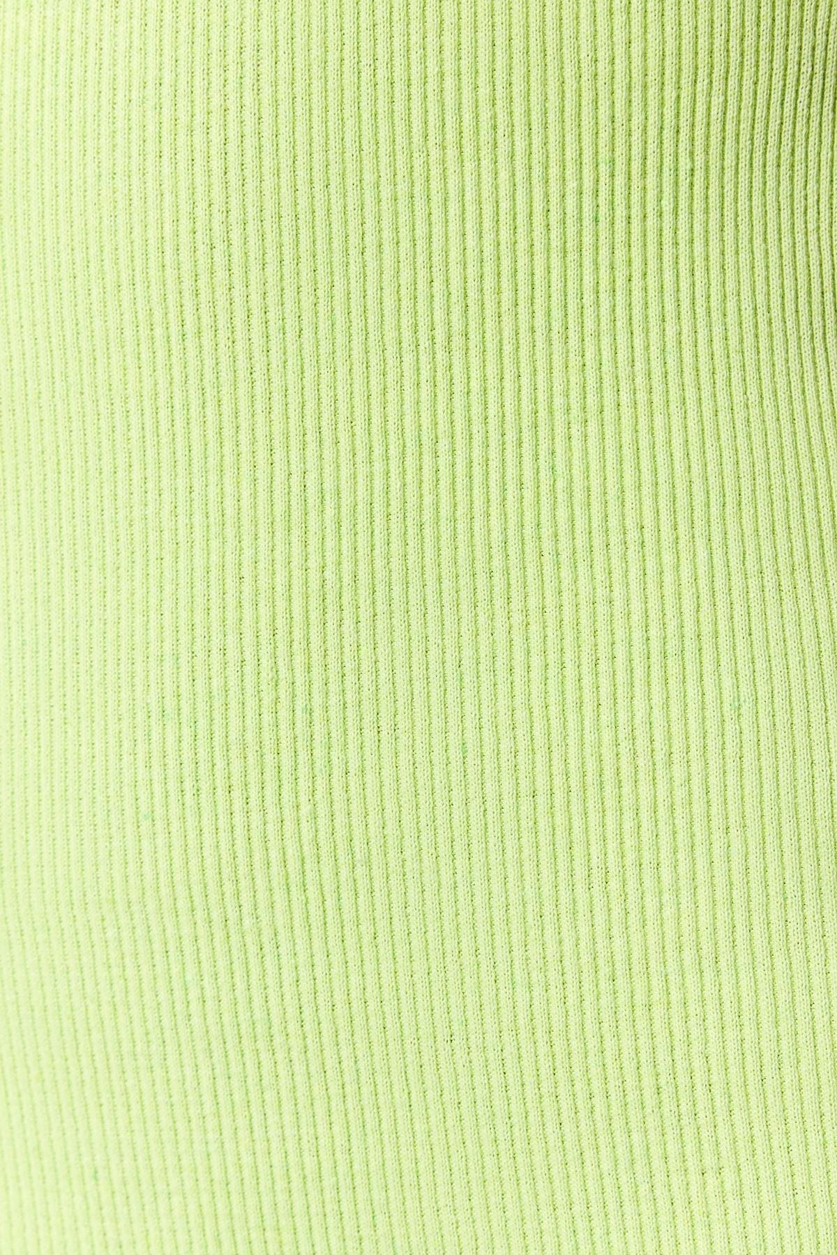 Green Mini Ribbed Knitted Dress, , large image number 4