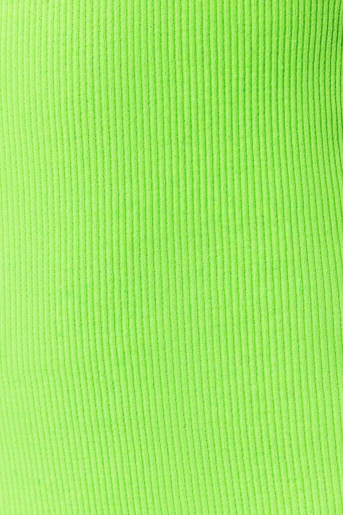 Green Mini Ribbed Knitted Dress, , large image number 7