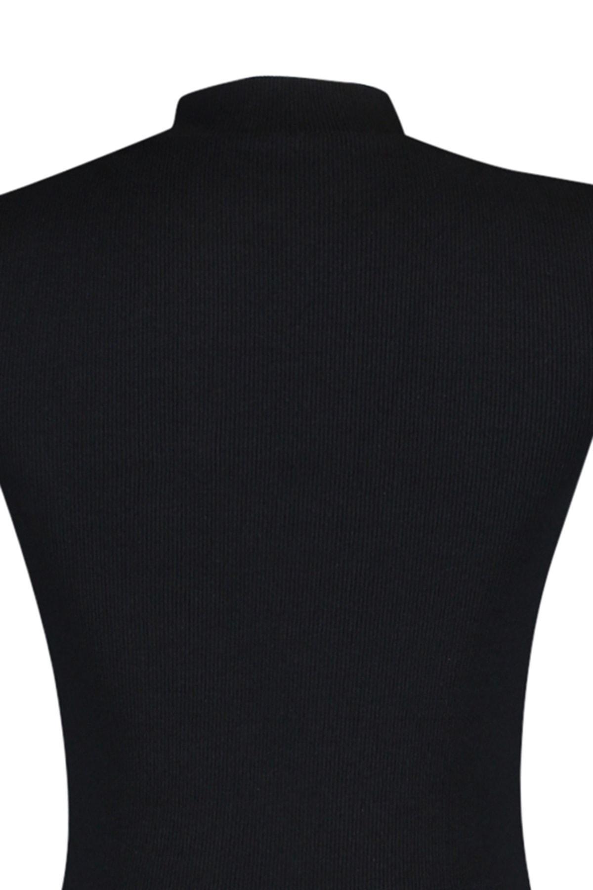 Black Crew Neck Bodycon Dress, , large image number 5