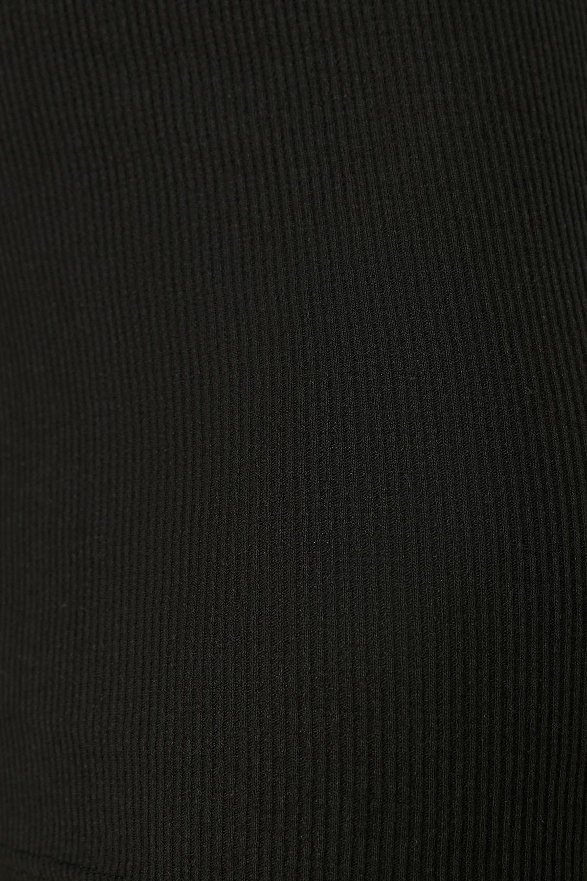 Black Crew Neck Bodycon Dress, , large image number 7