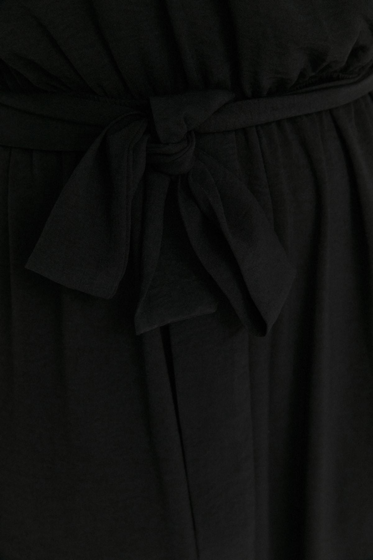 جمبسوت بفتحة رقبة V متقاطعة للمقاسات الكبيرة، أسود, Black, large image number 6