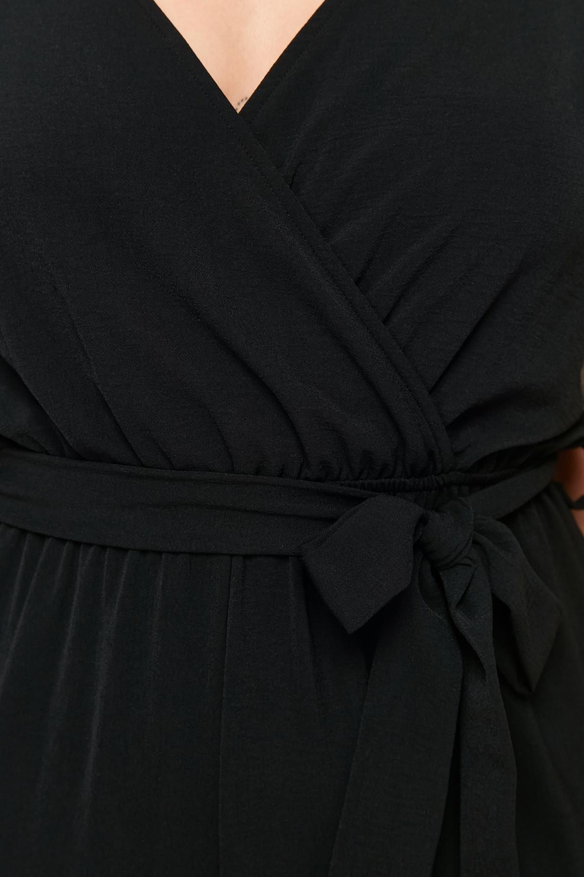 Black Double-Breasted Plus Size Jumpsuit, , large image number 9