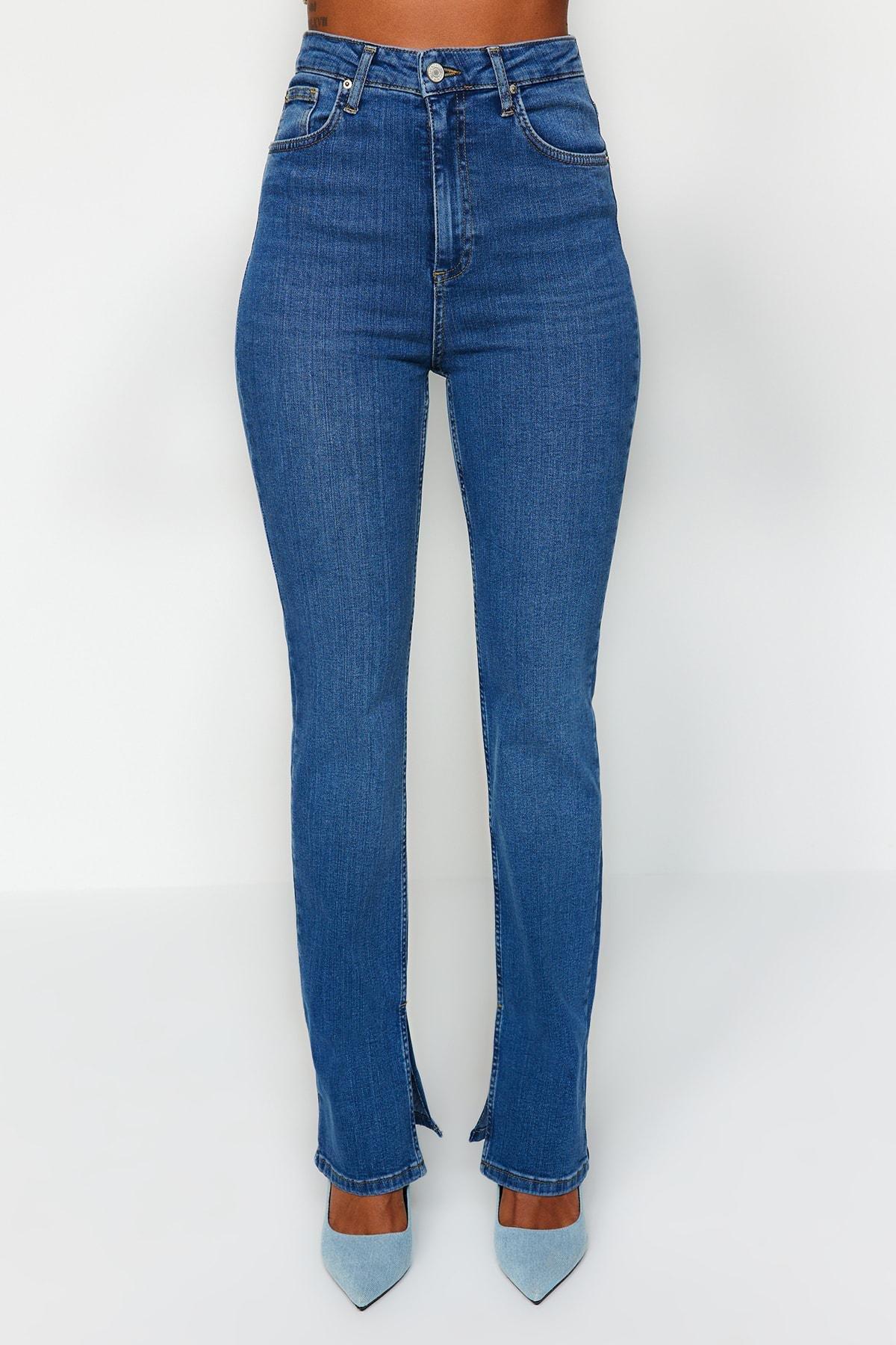 Blue Flare Slim Jeans, , large image number 3