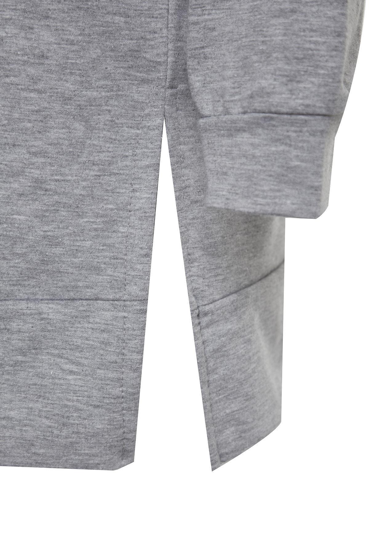 Grey Crew Neck Plus Size Sweatshirt, , large image number 5