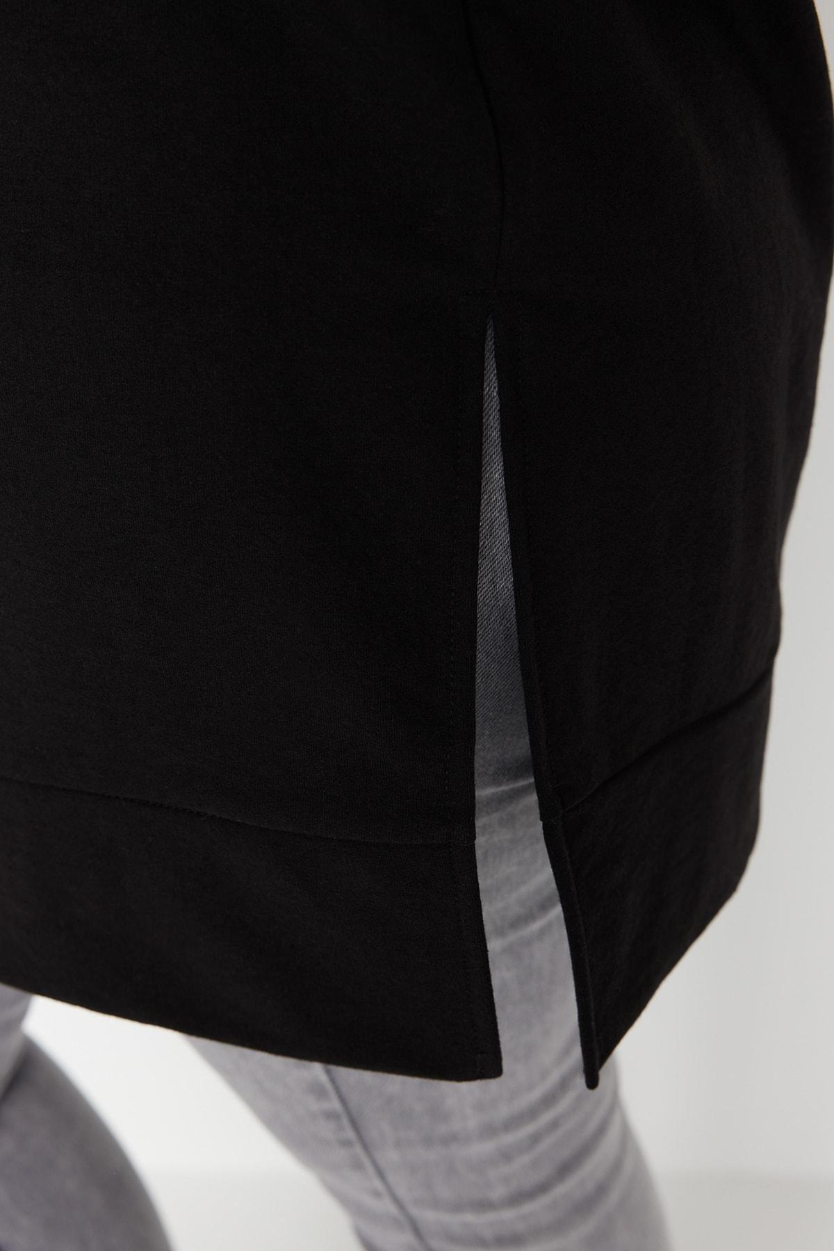 Black Crew Neck Plus Size Sweatshirt, , large image number 1