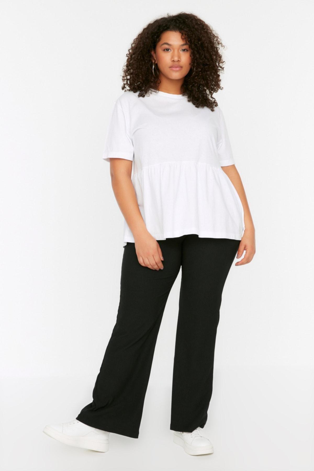 Black Slim Plus Size Pants, , large image number 1