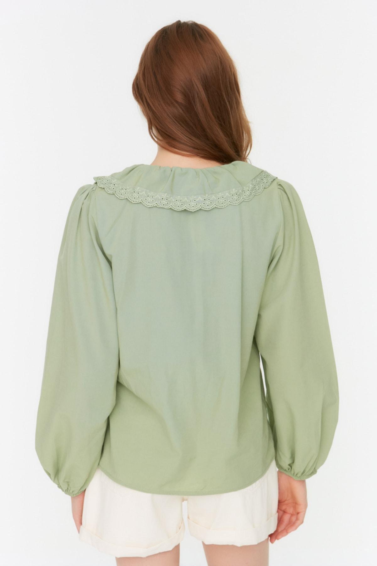 Green V-Neck Shirt, Green, large image number 8