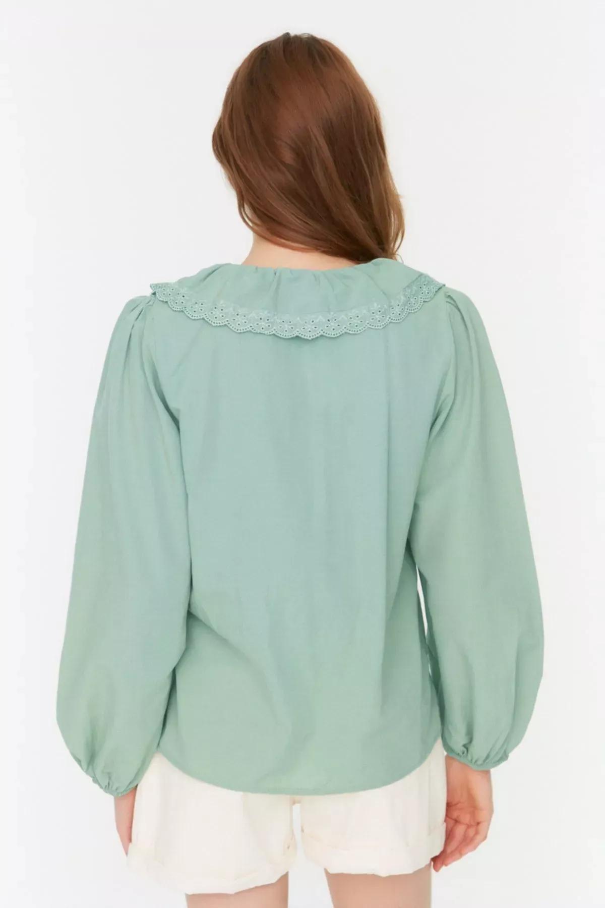 Green V-Neck Shirt, Green, large image number 9