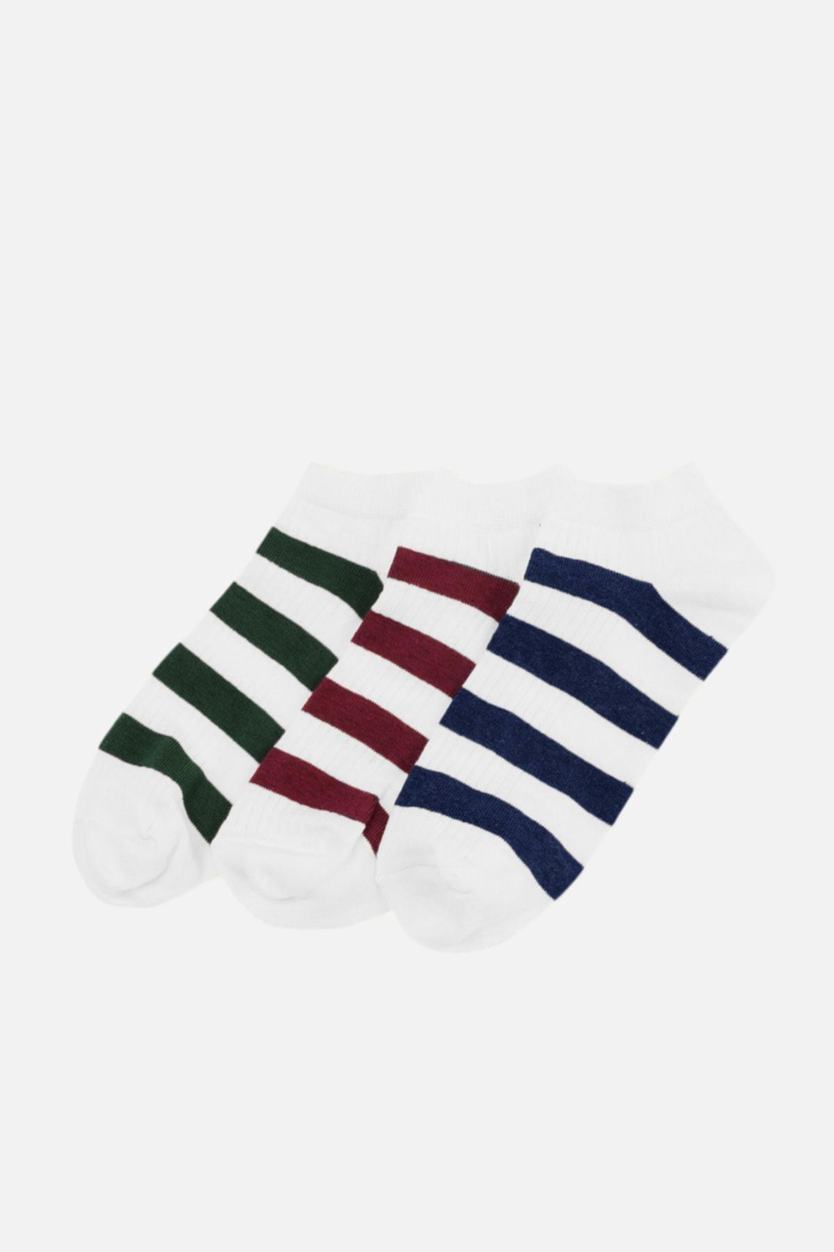 Multicolour Striped Socks, Set Of 3, , large image number 0