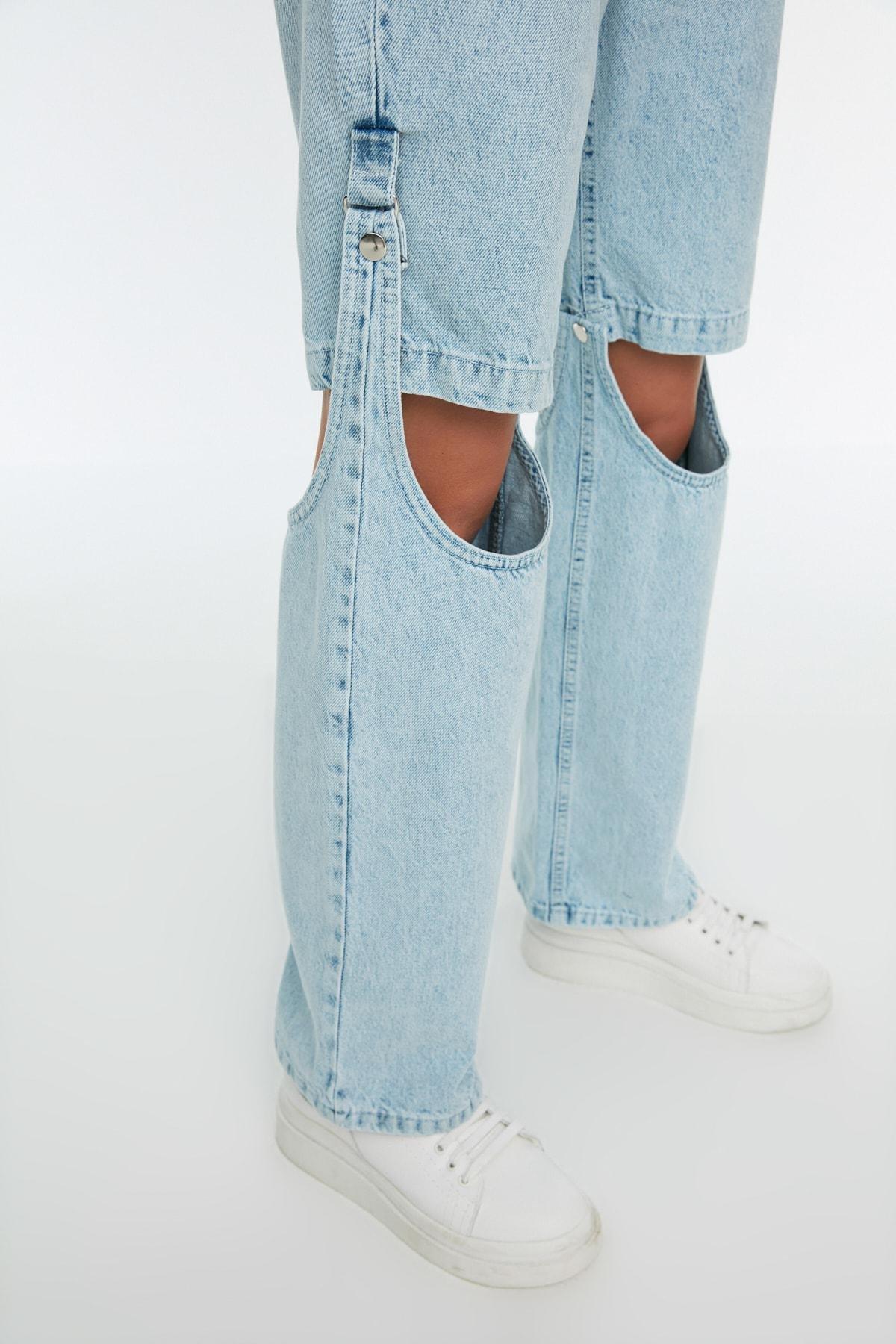 Trendyol - Navy Wide Leg Jeans