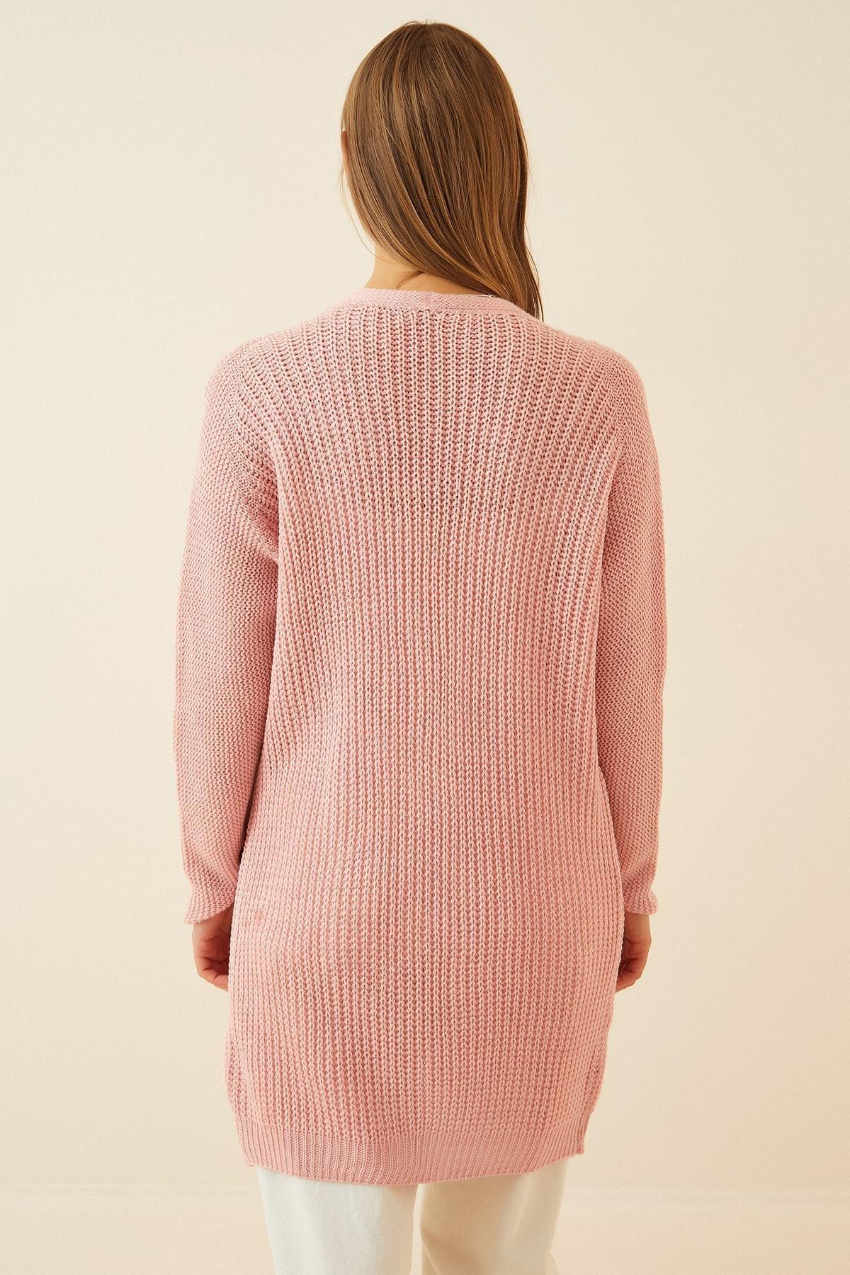 Pink V-Neck Cardigan, Pink, large image number 2