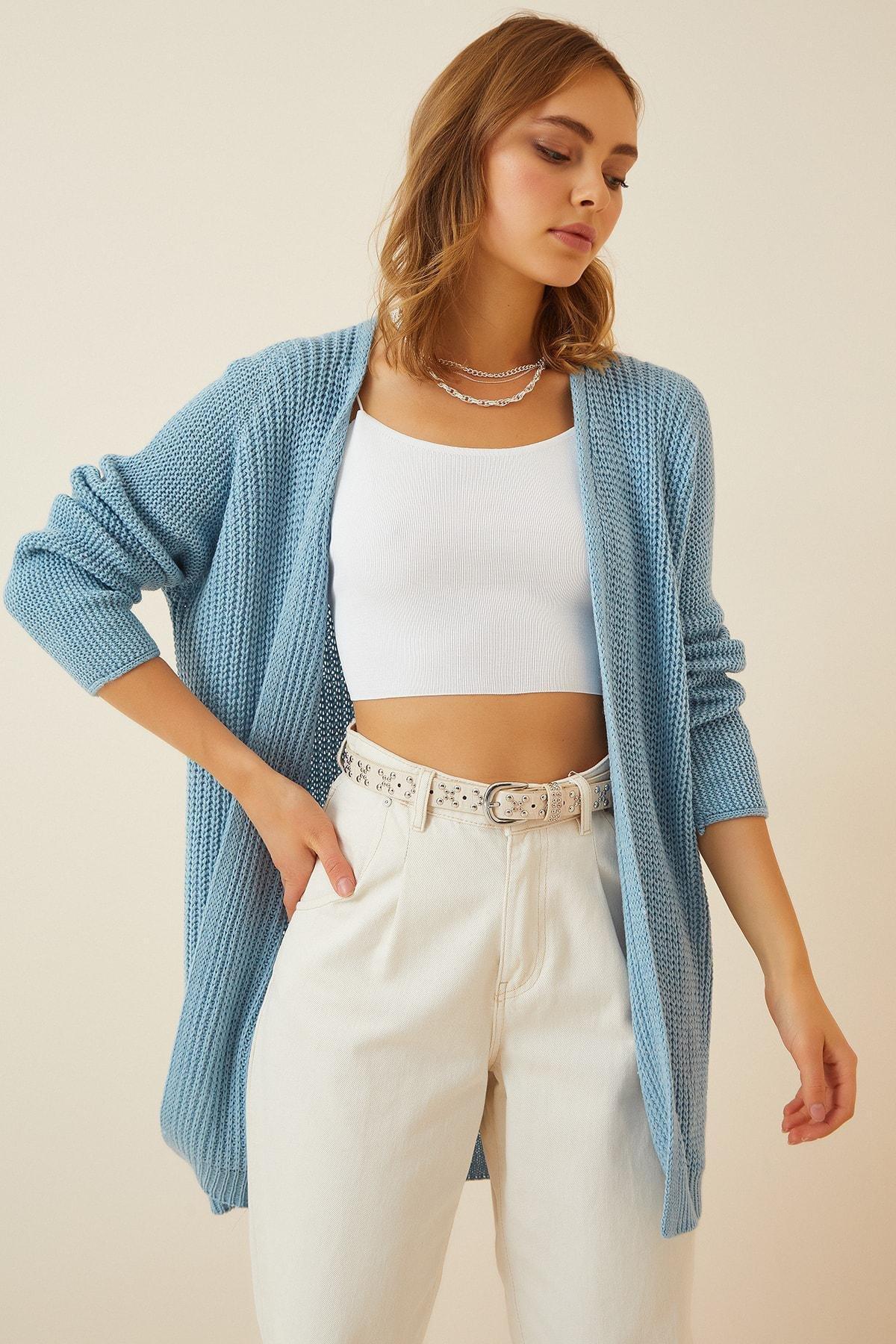 Happiness Istanbul - Blue Knitted Cardigan