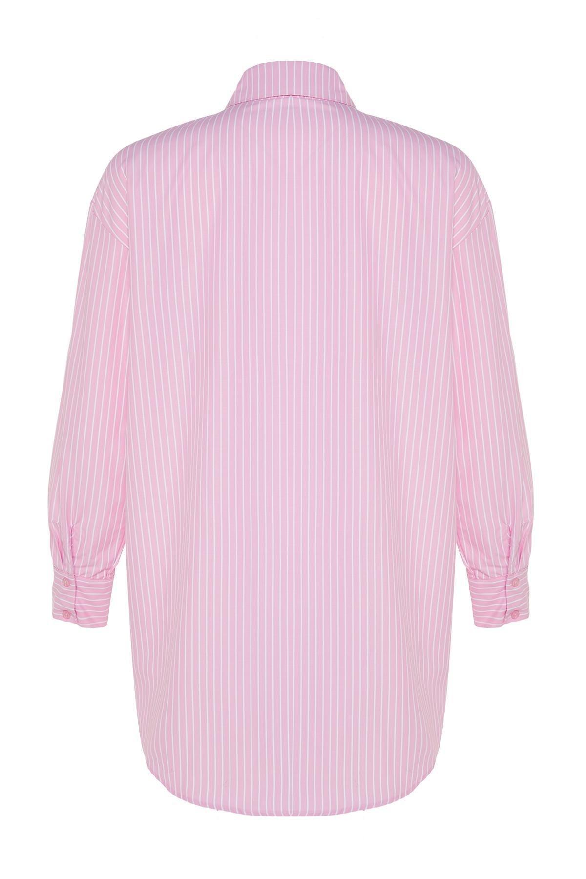 Pink Striped Woven Shirt, , large image number 5