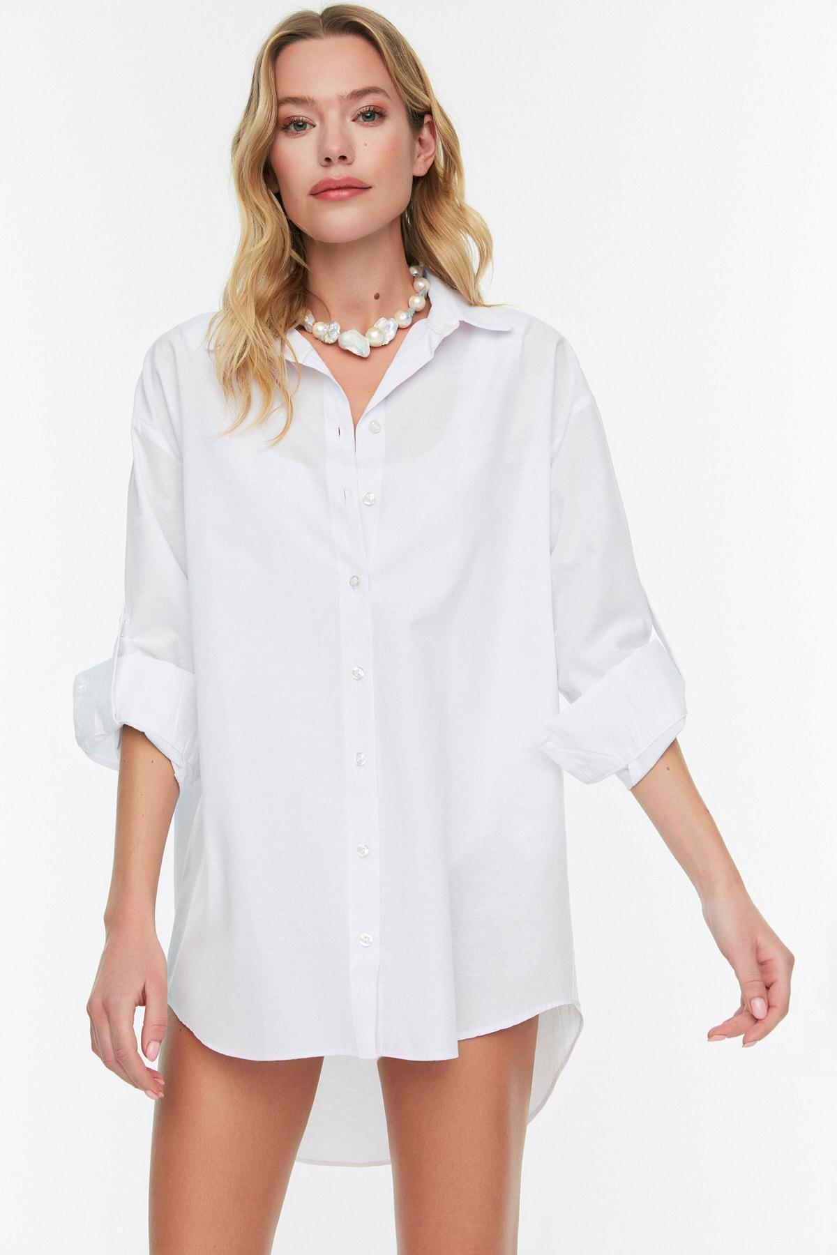 White Relaxed Shirt, , large image number 0