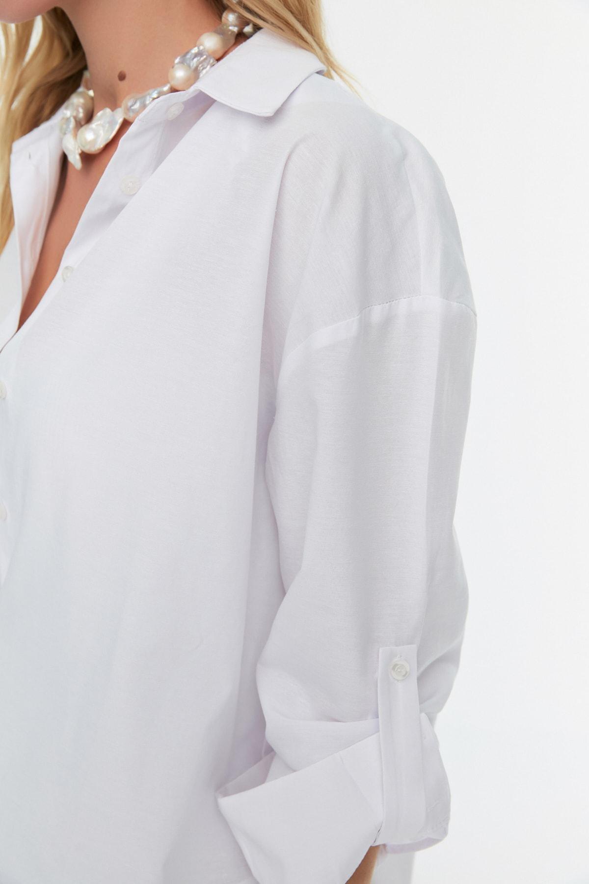 White Relaxed Shirt, , large image number 3