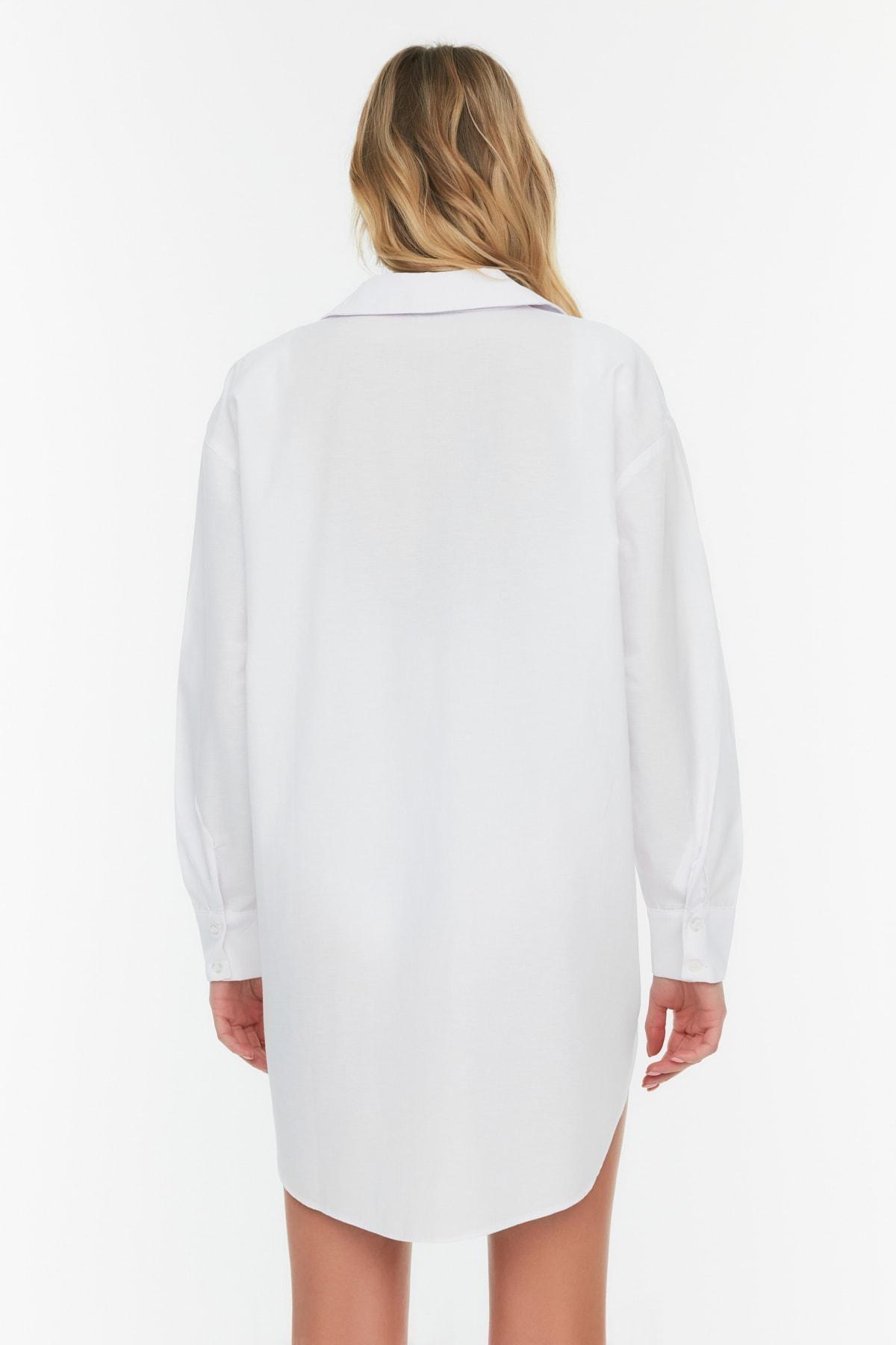 White Relaxed Shirt, , large image number 4
