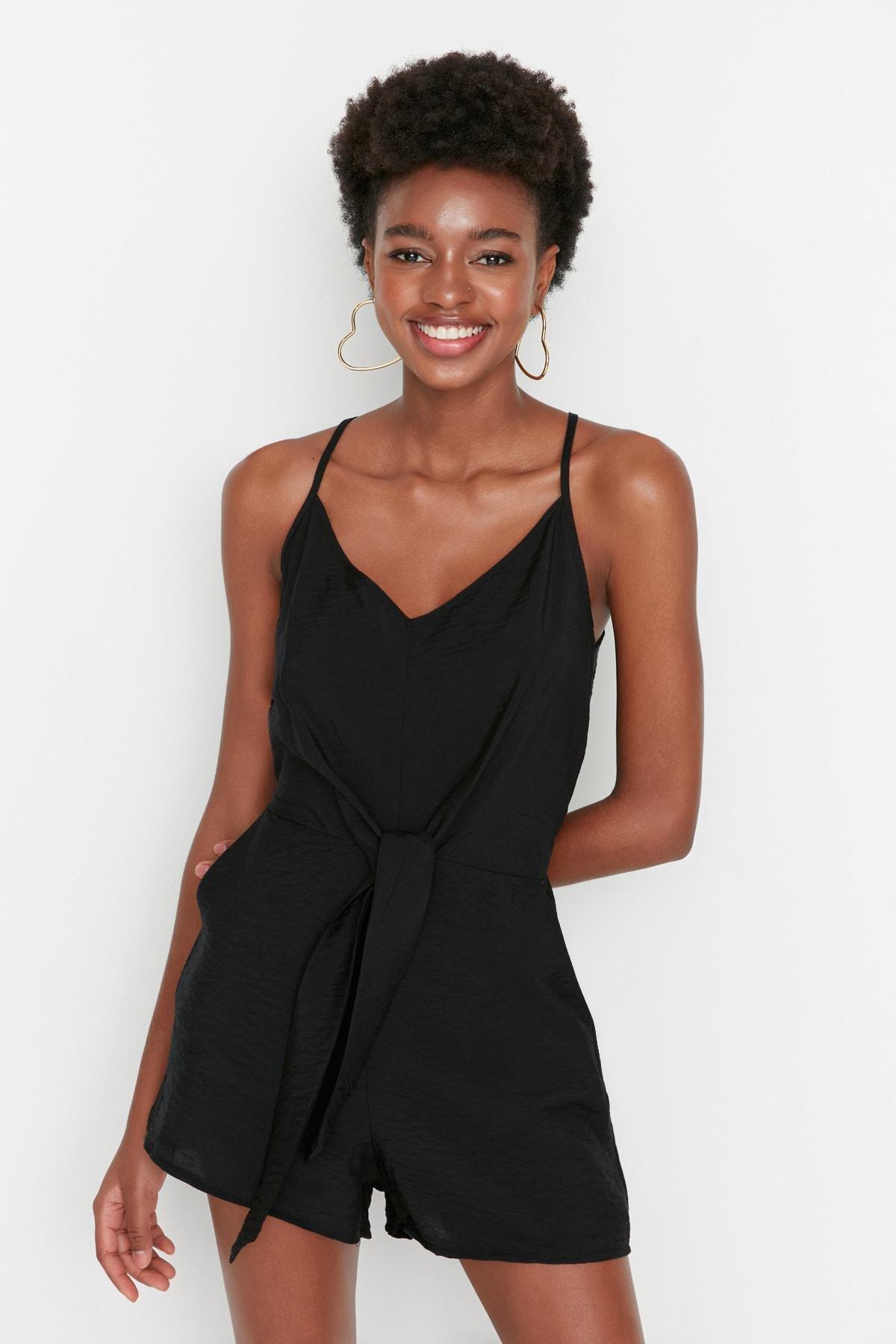 Black Regular Mini Jumpsuit, , large image number 0