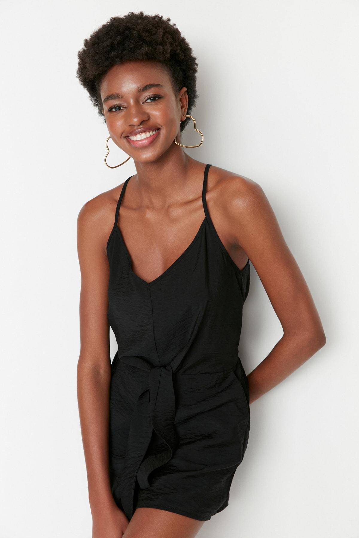 Black Regular Mini Jumpsuit, , large image number 2