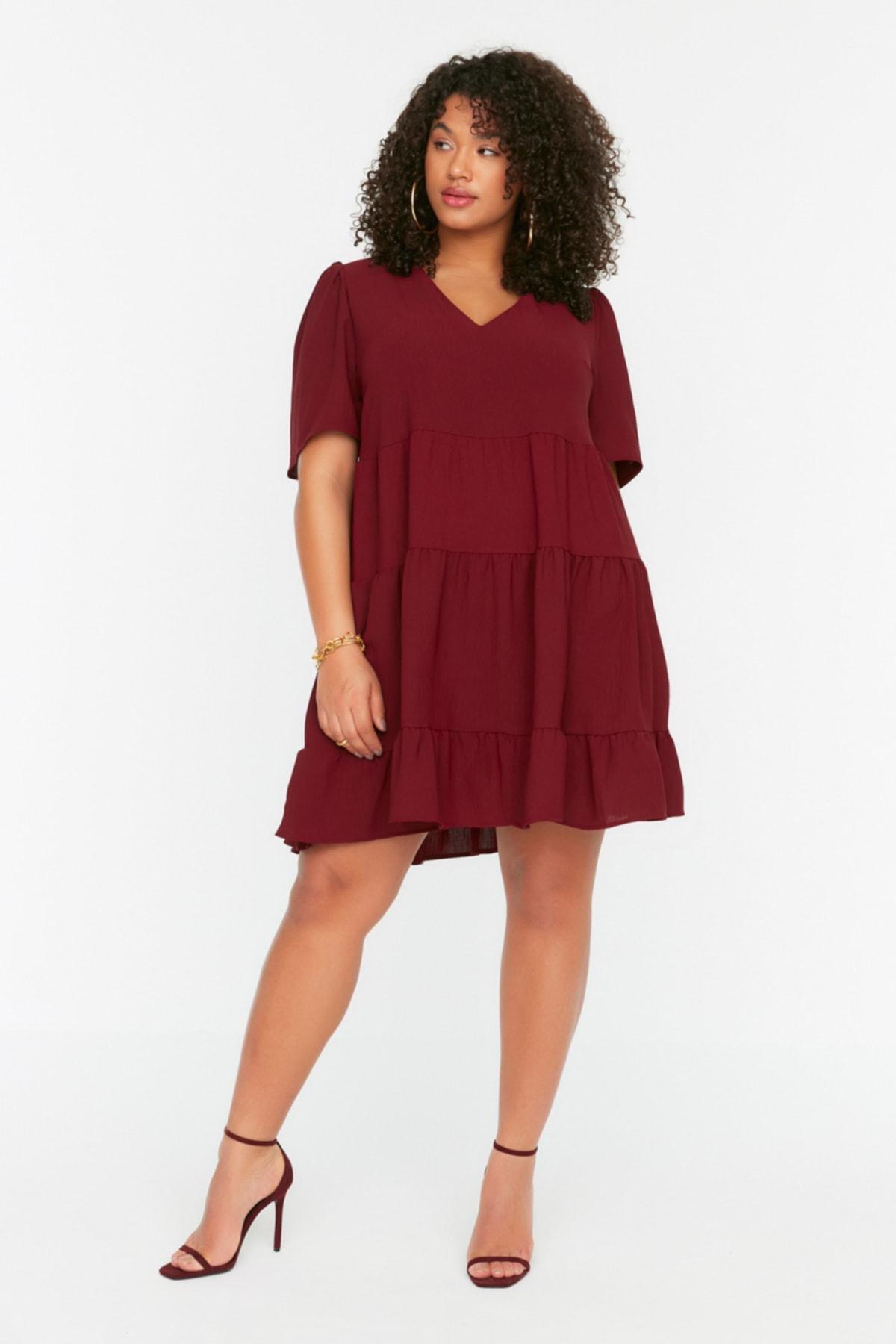 Trendyol - Purple A-Line Plus Size Dress