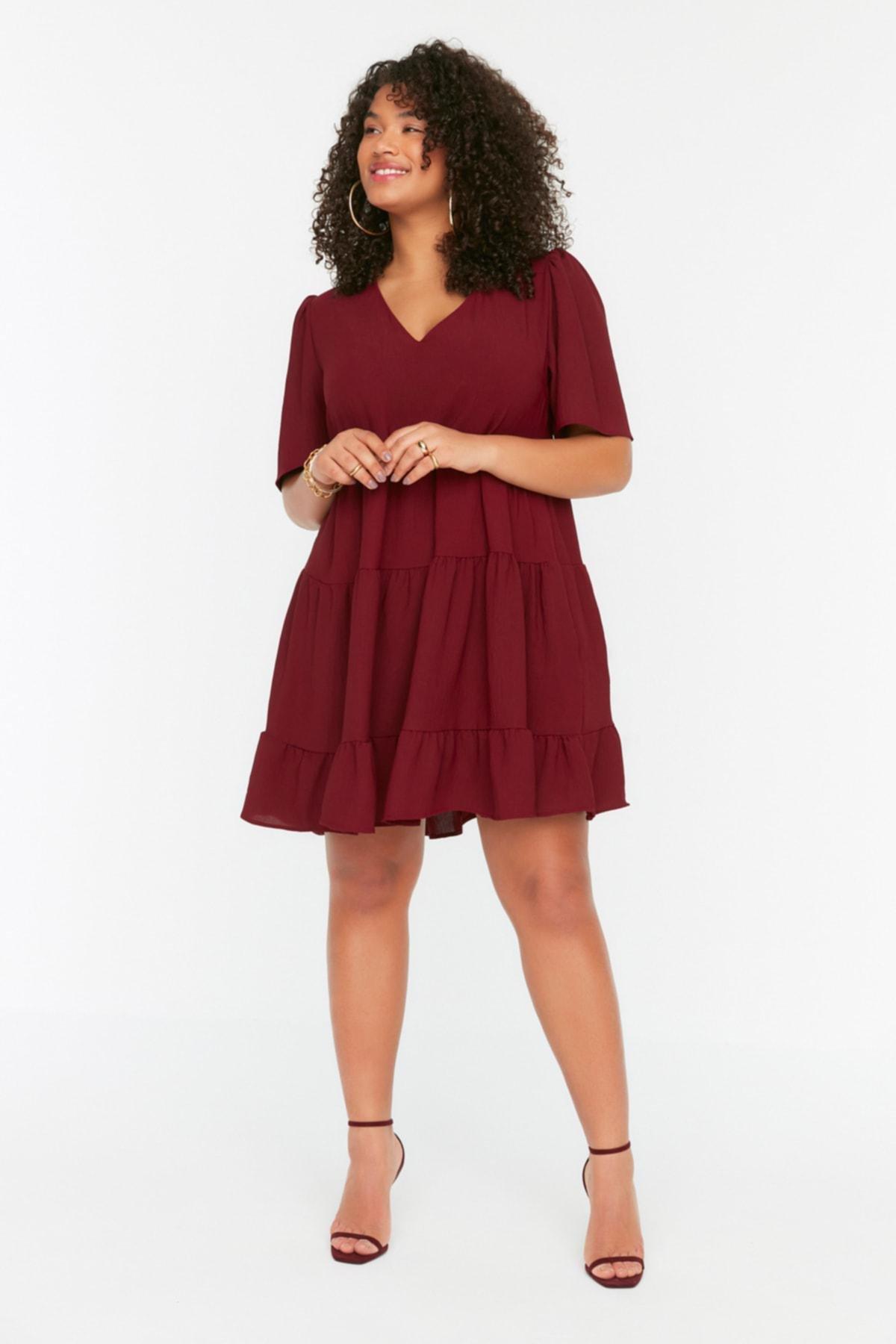 Trendyol - Purple A-Line Plus Size Dress