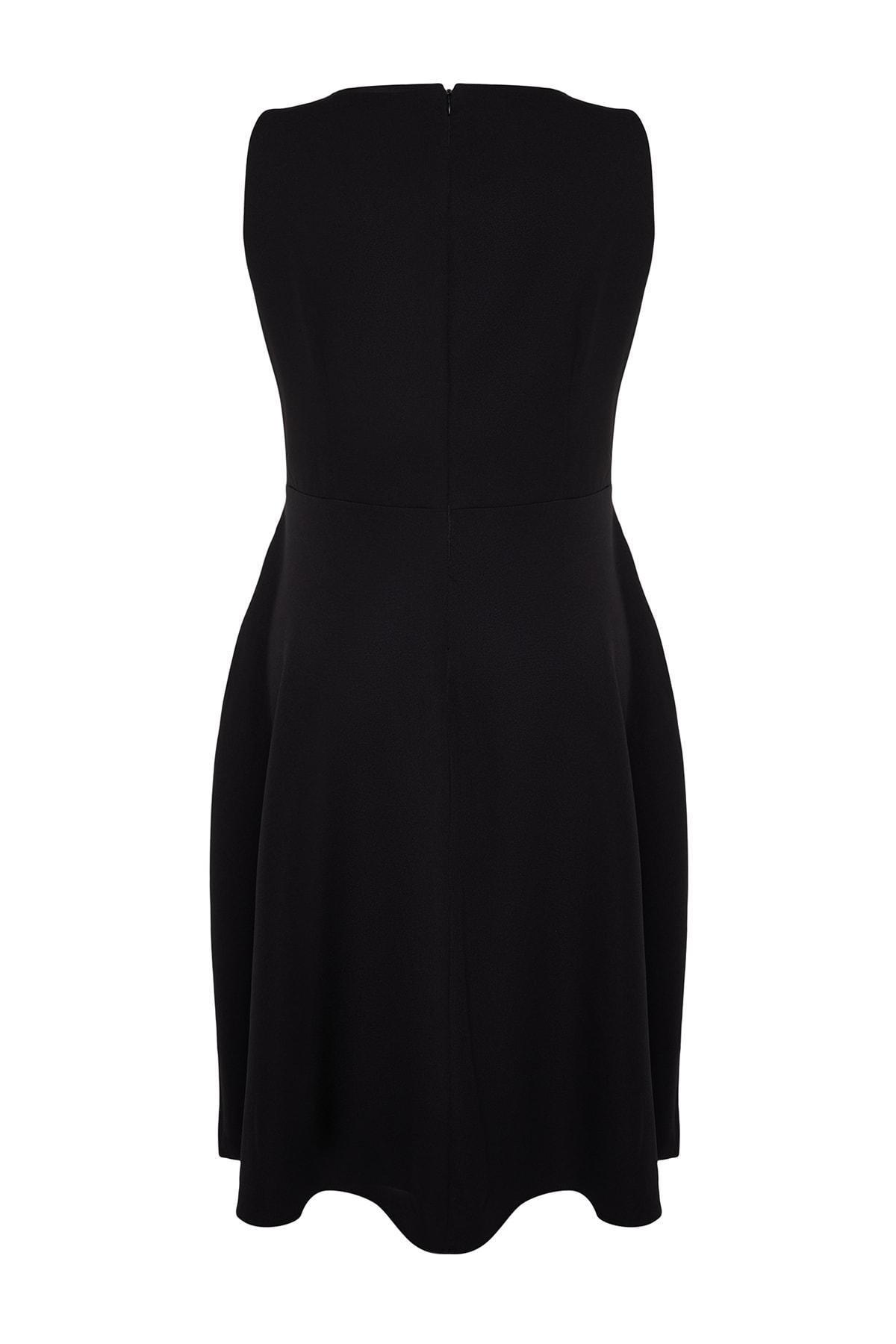 Black A-Line Plus Size Dress, , large image number 6
