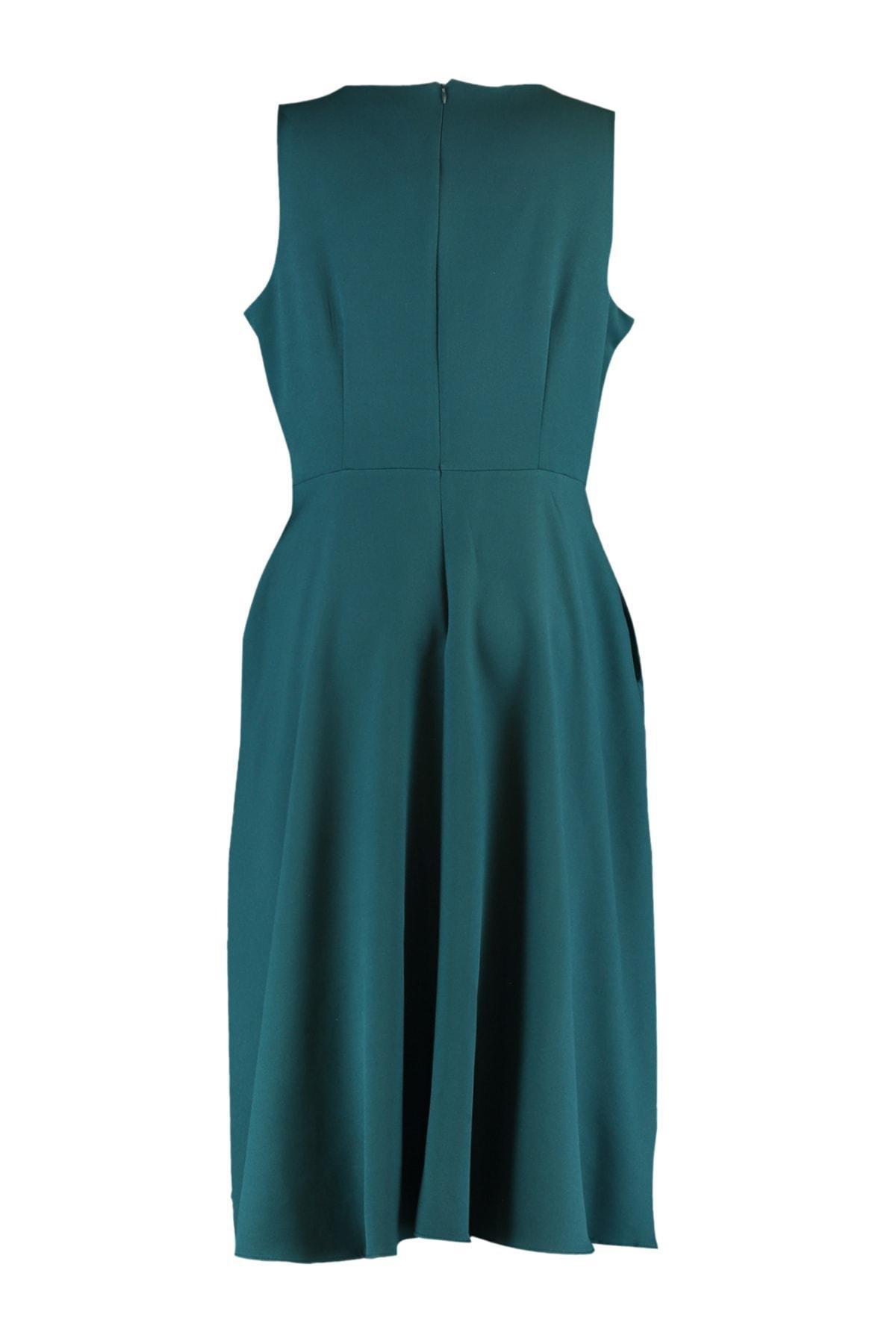Green A-Line Plus Size Dress, Green, large image number 6