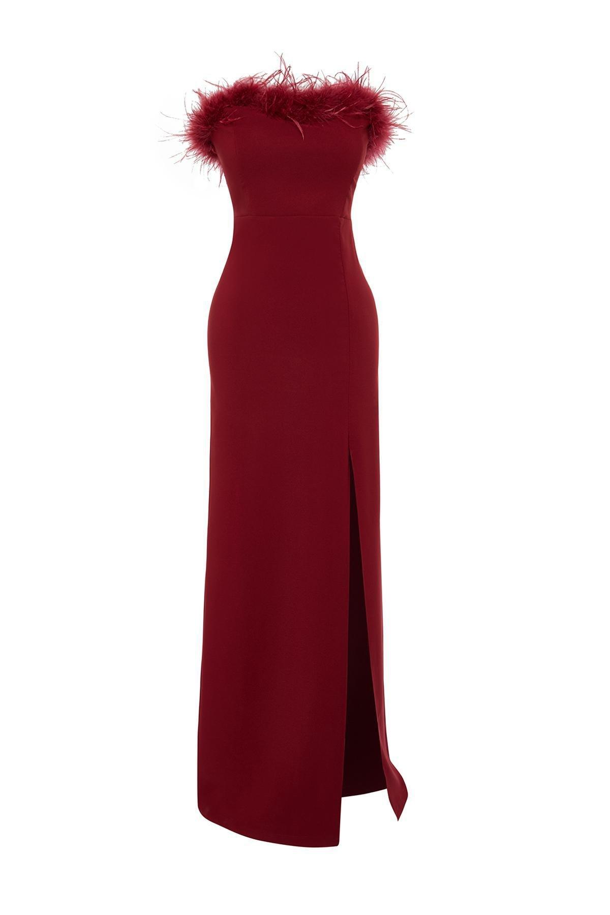 Burgundy Fitted Occasion Wear Dress, , large image number 5