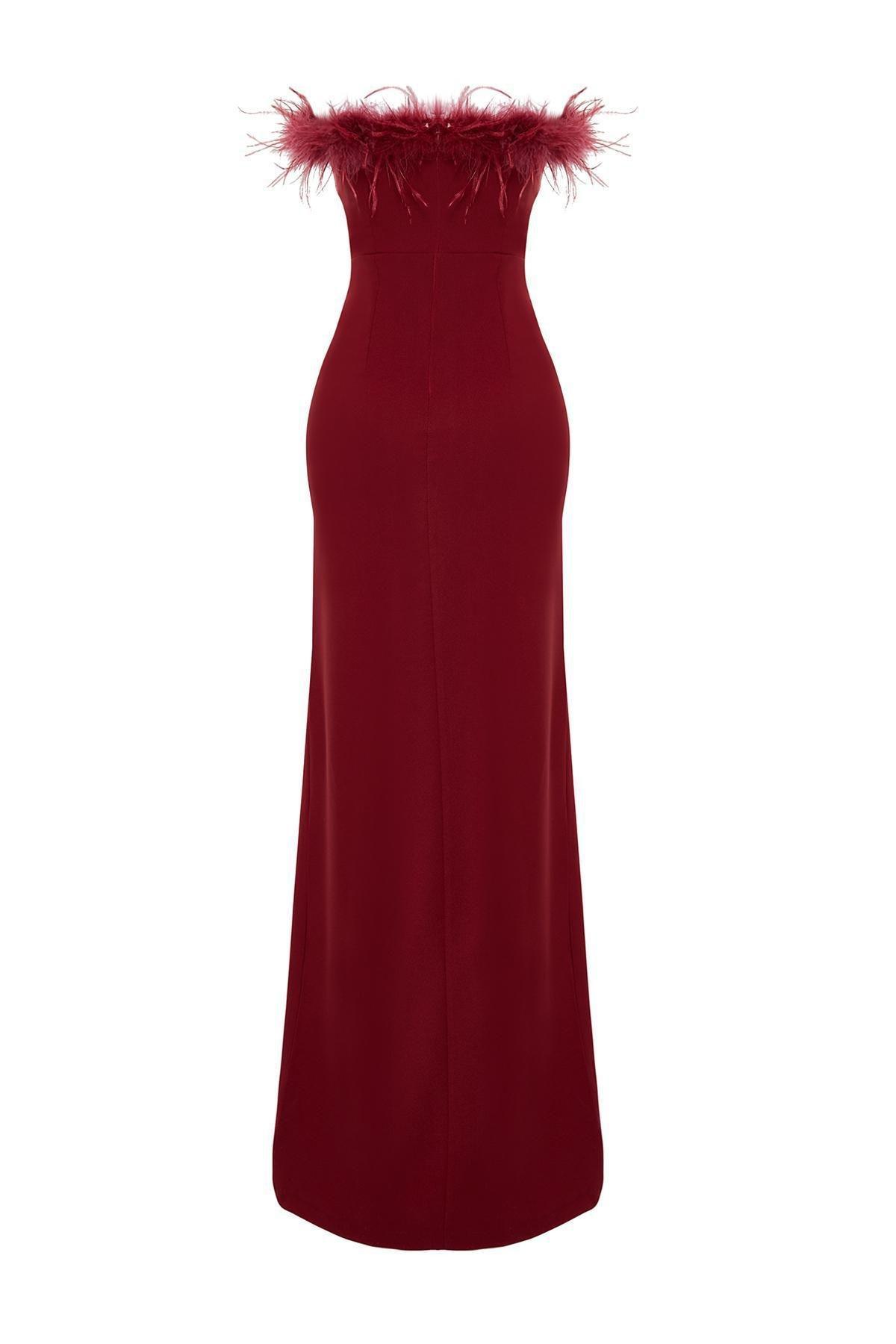 Burgundy Fitted Occasion Wear Dress, , large image number 6
