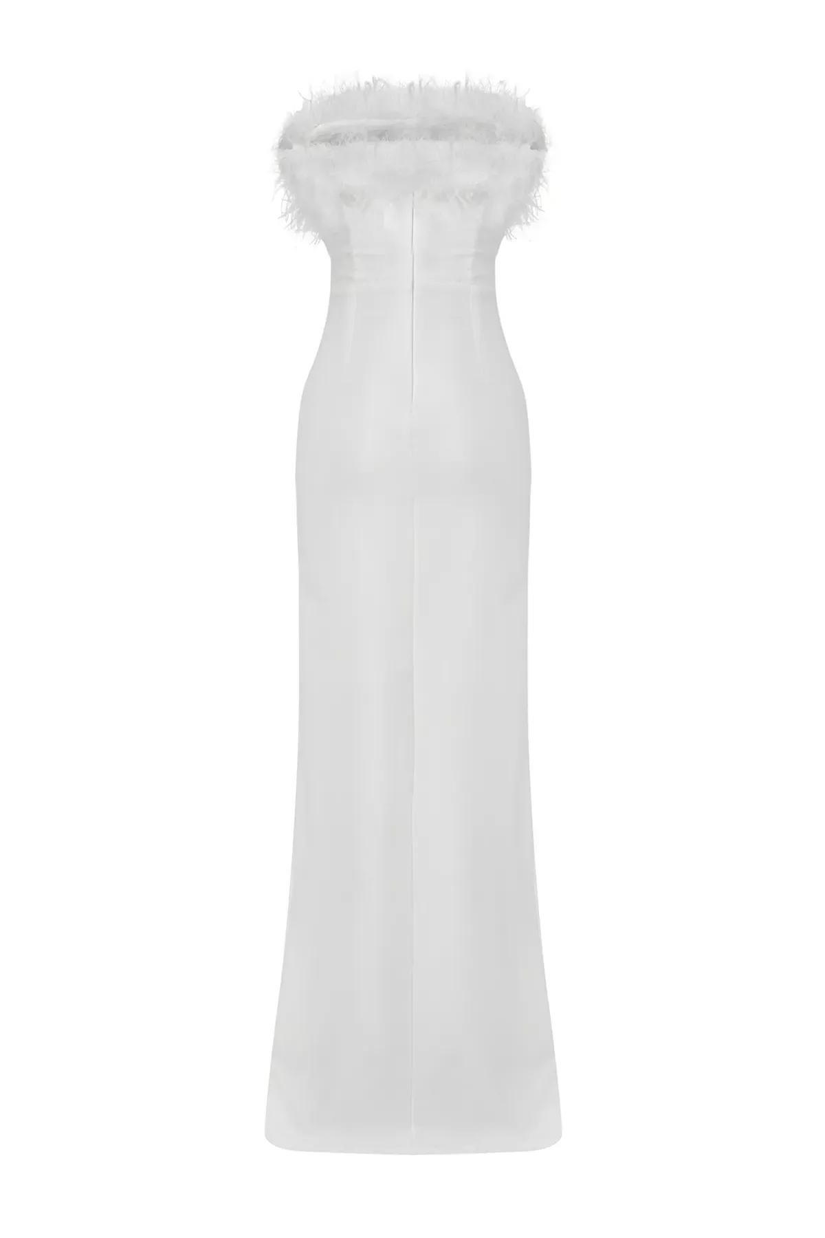 Ecru Bodycon Occasionwear Maxi Dress, , large image number 5