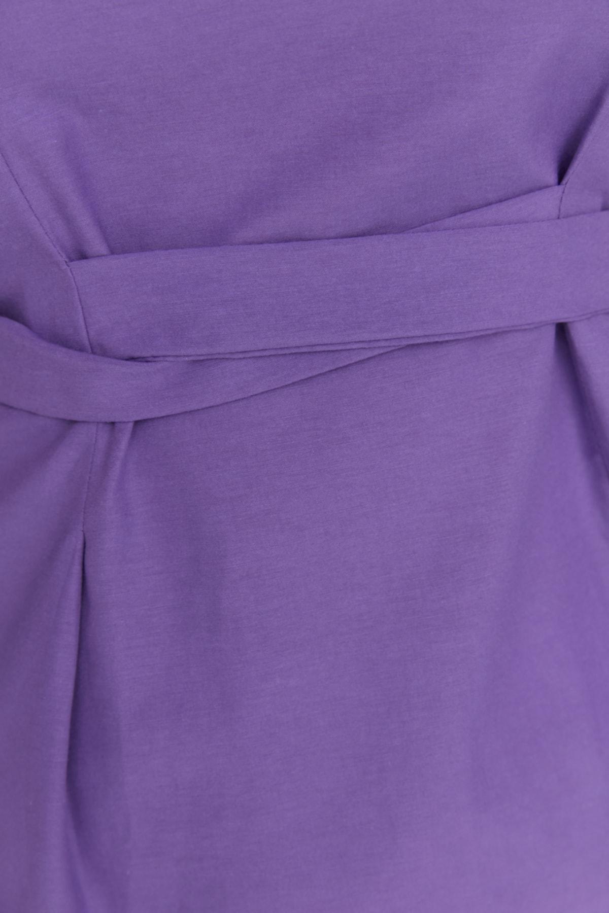 Purple Crew Neck Plus Size Blouse, , large image number 3
