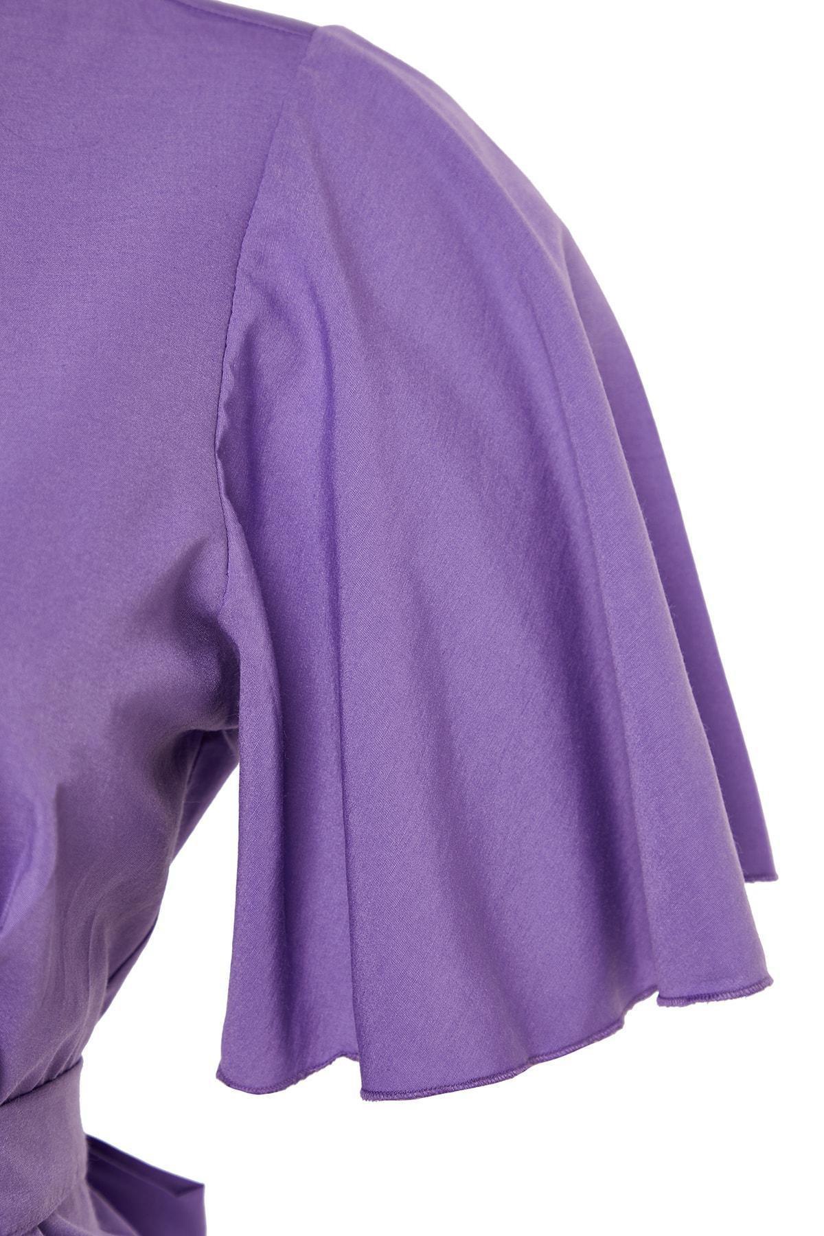 Trendyol - Purple Crew Neck Plus Size Blouse