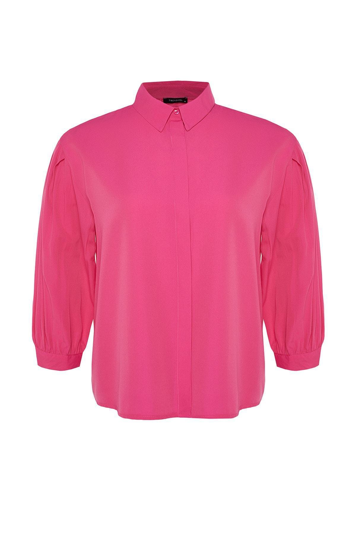 Pink Relaxed Plus Size Shirt, , large image number 5