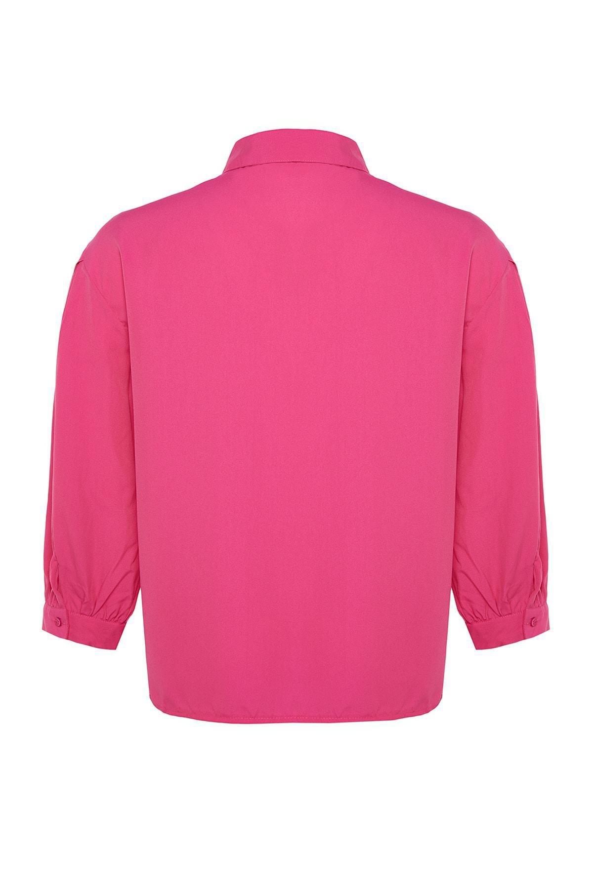 Pink Relaxed Plus Size Shirt, , large image number 7