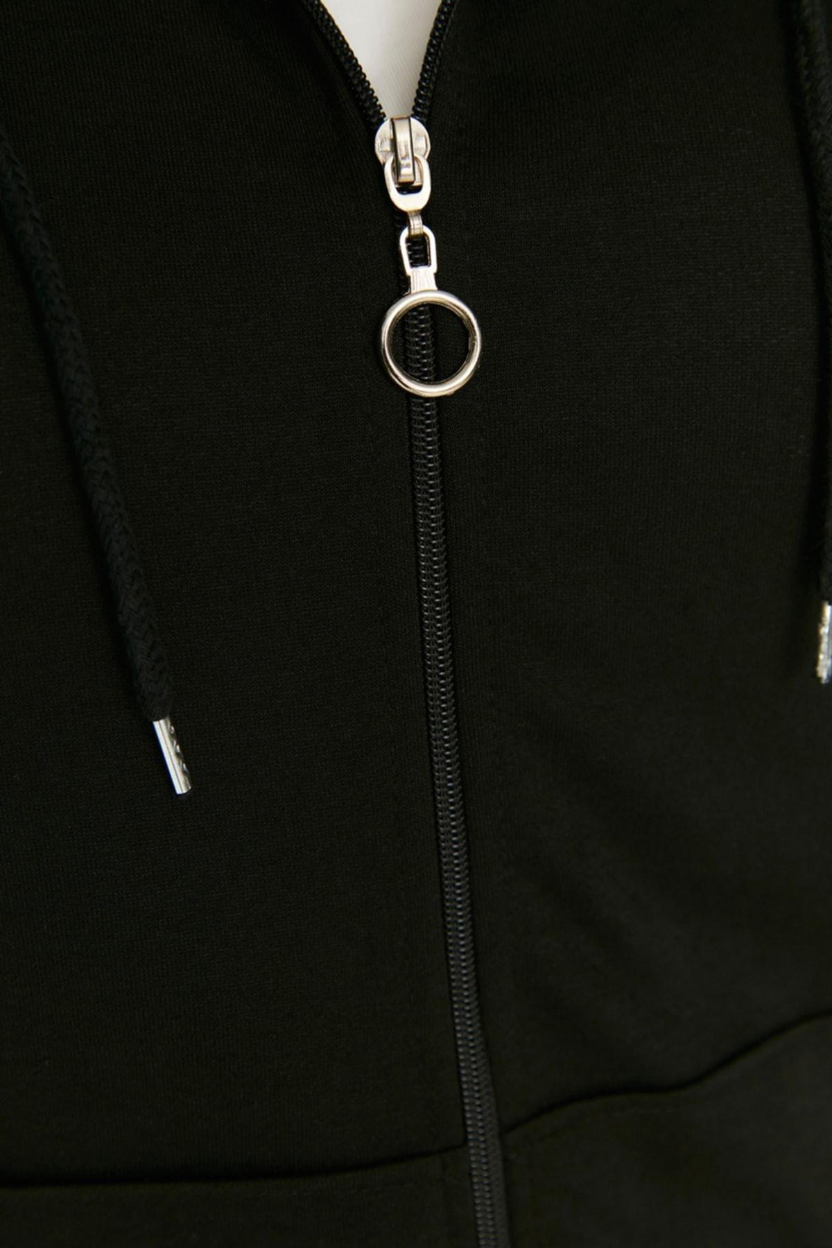 Black Oversize Plus Size Sweatshirt, , large image number 3
