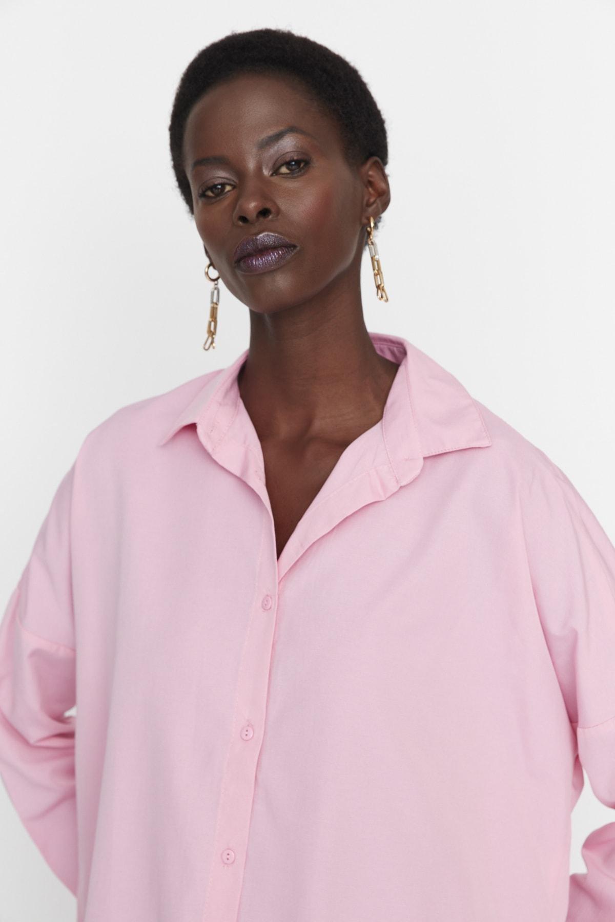 Pink Oversize Shirt, Pink, medium