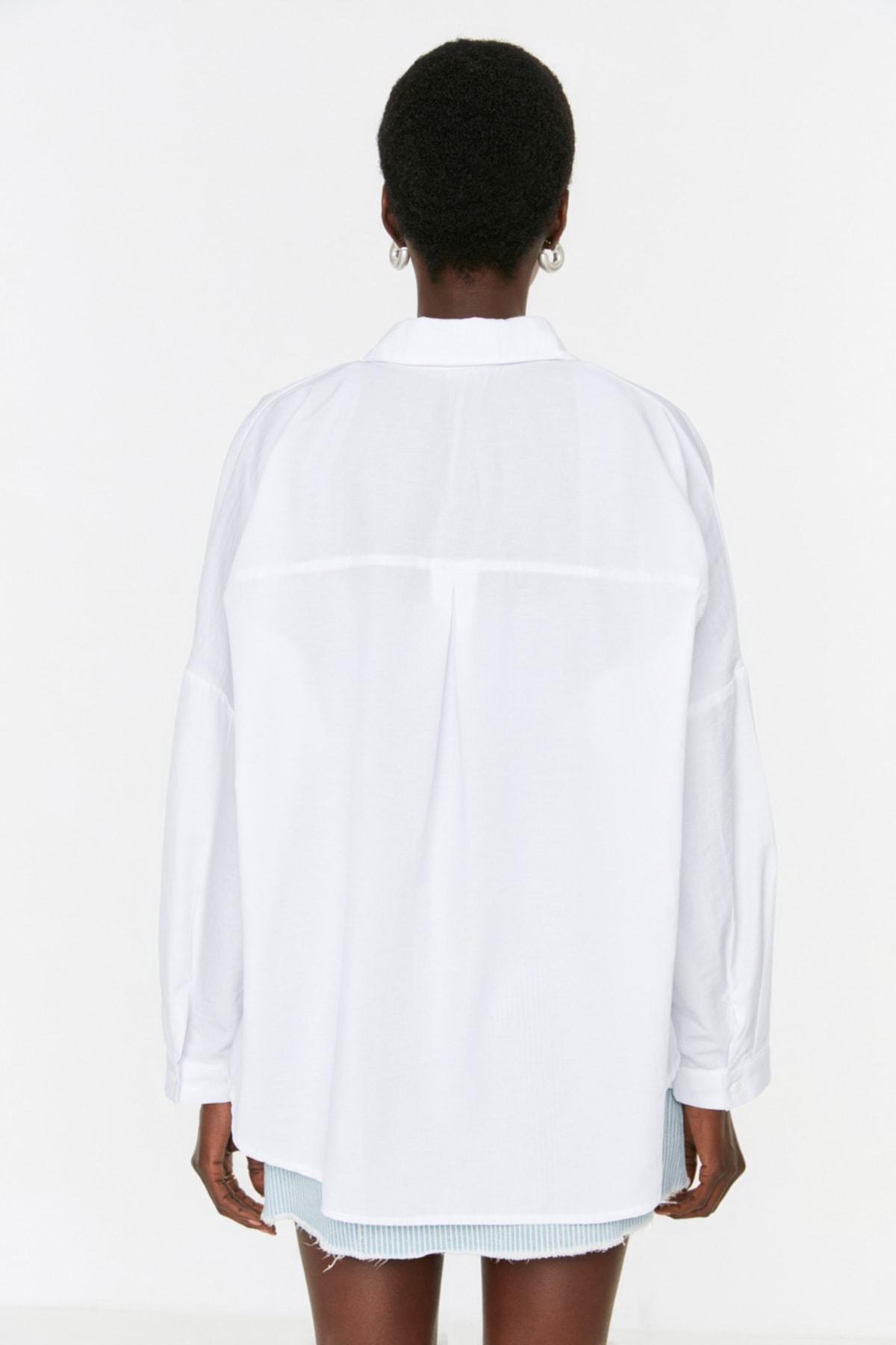 قميص بقصة فضفاضة، بيج, Ecru, large image number 5