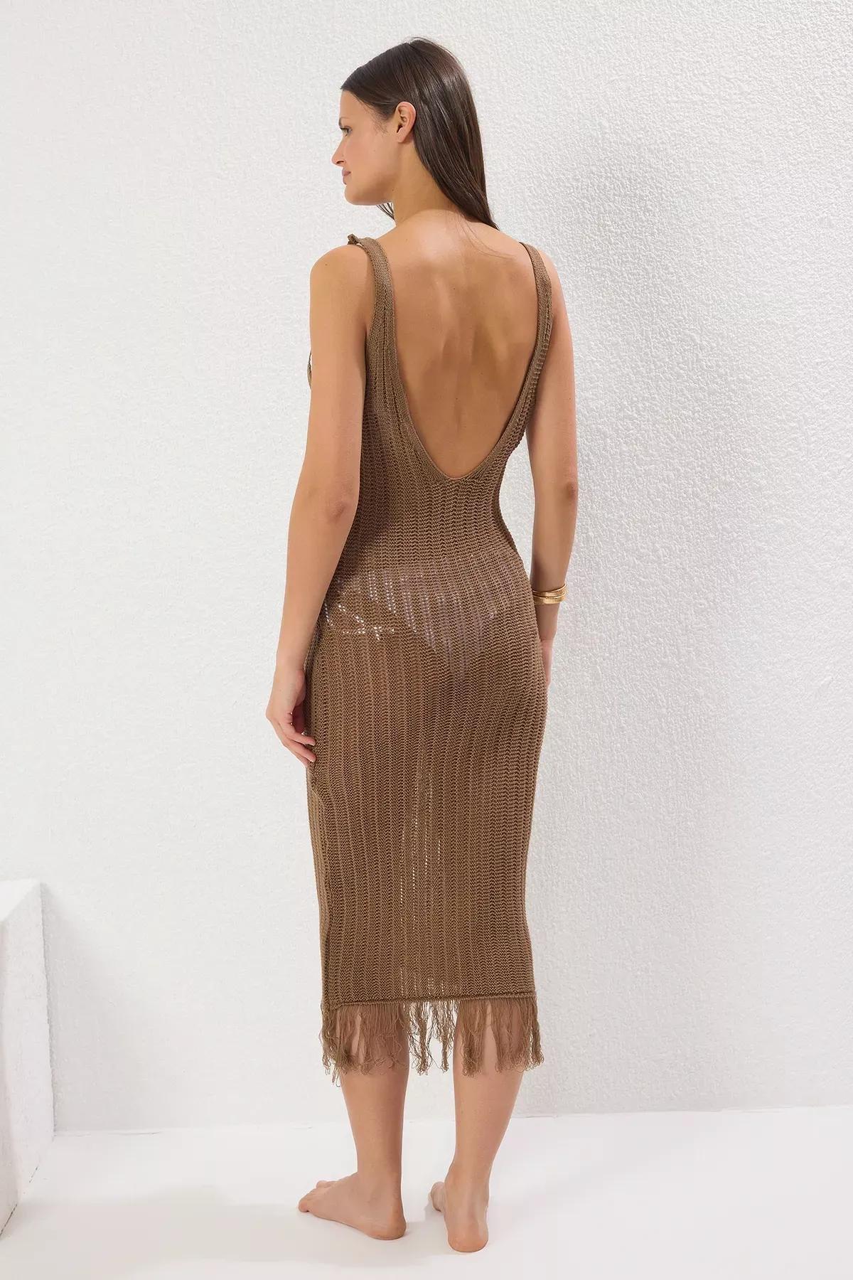 Brown Bodycon Maxi Dress, , large image number 3