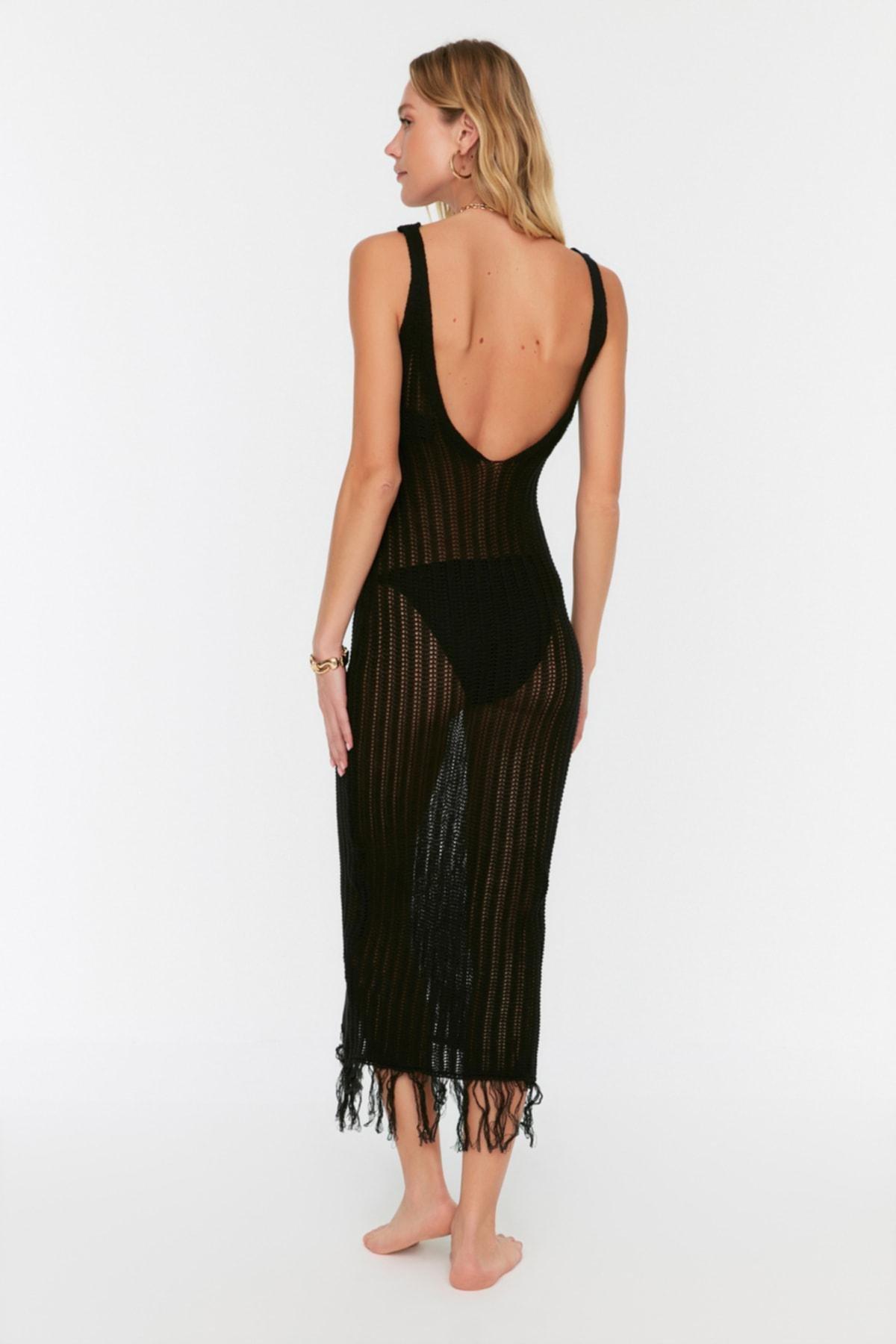 Black Basic Midi Dress, , large image number 4