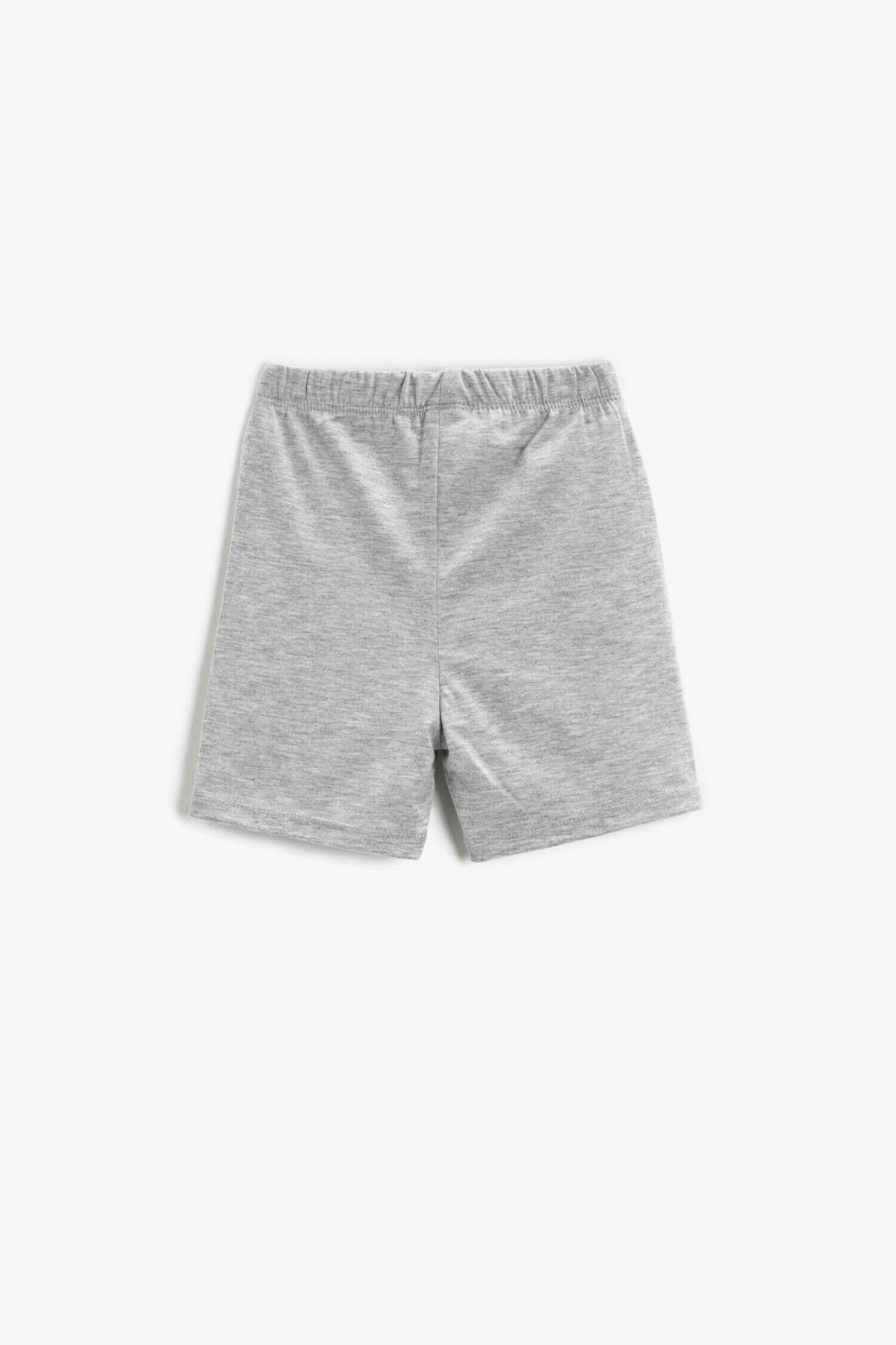 Koton - Grey Printed Elastic Waist Shorts