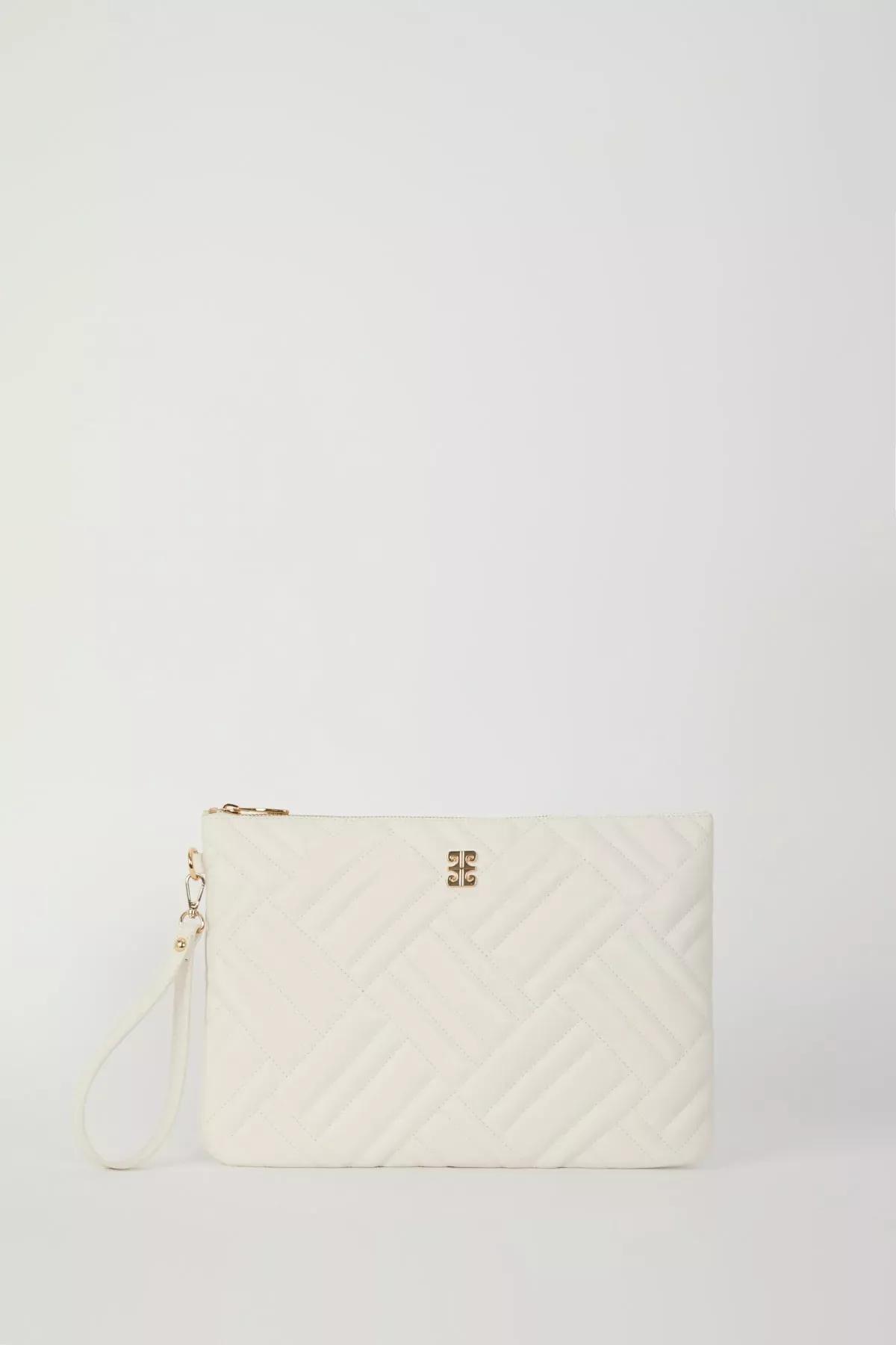 Beige Portfolio Bag, Ecru, large image number 1