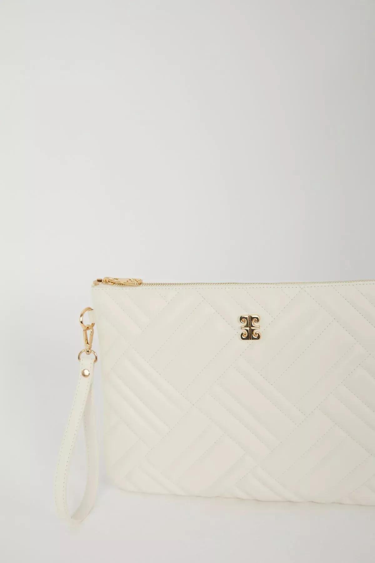 Beige Portfolio Bag, Ecru, large image number 3